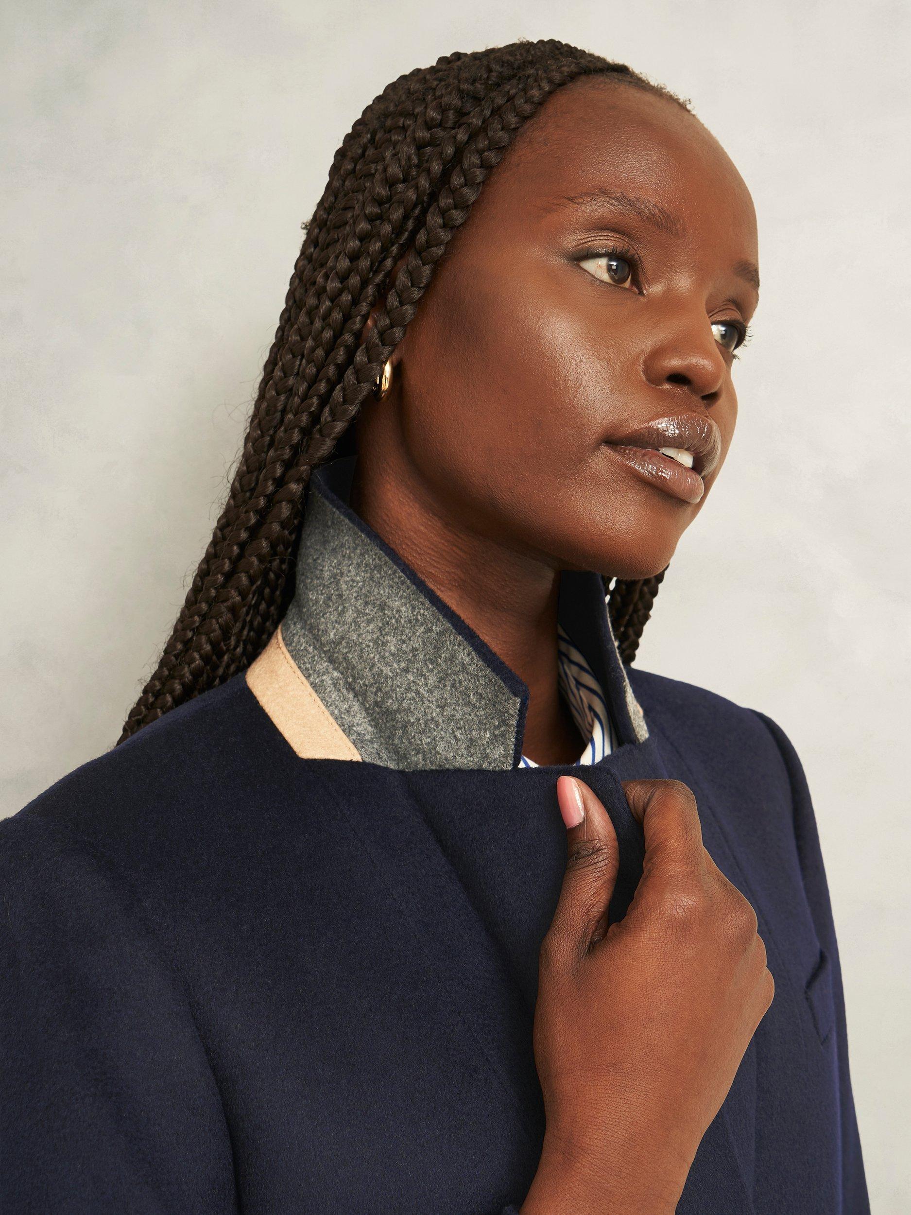 Product image 3 of 6, which shows Hobbs Cavendish Pure Wool Coat, Navy, 12
