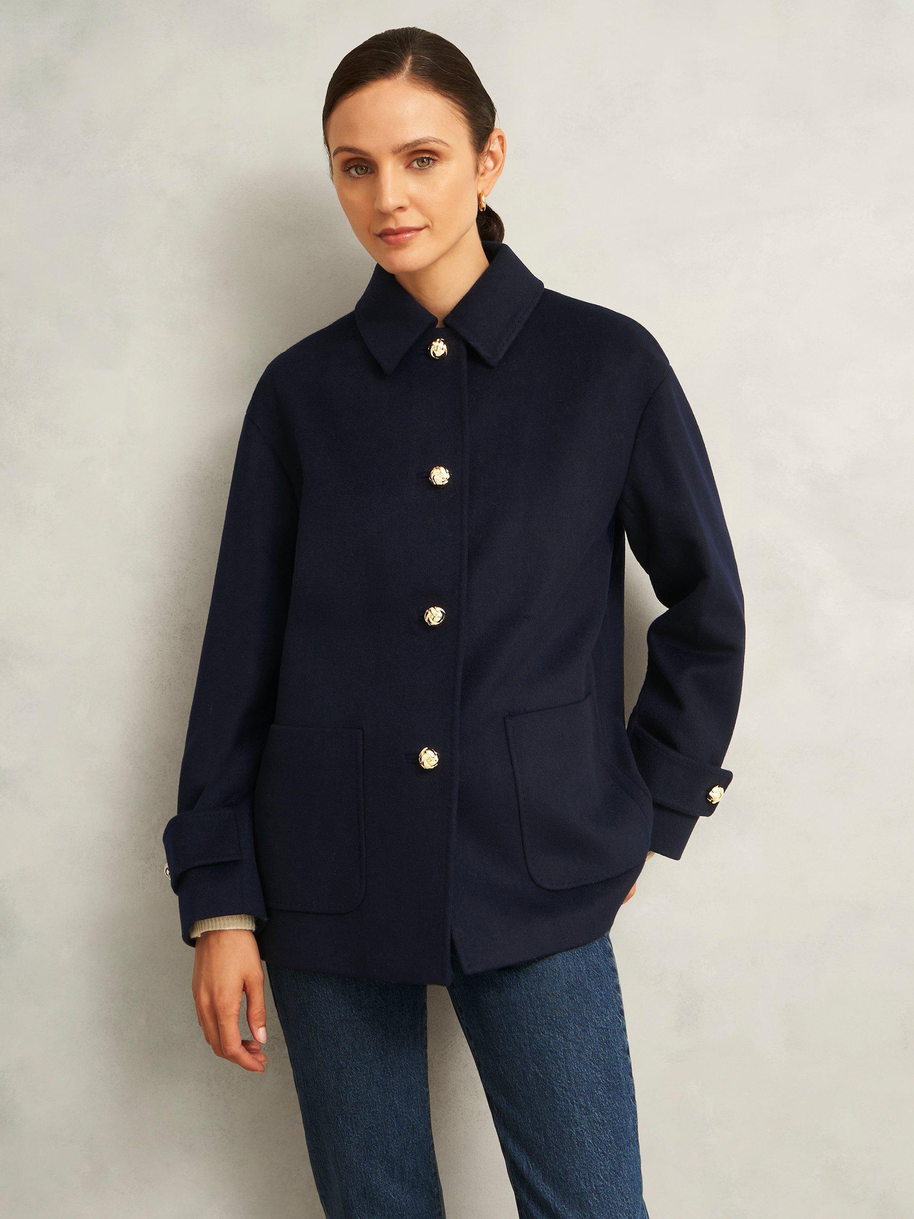 Product image 1 of 5, which shows Hobbs Erin Coat, Navy, 18