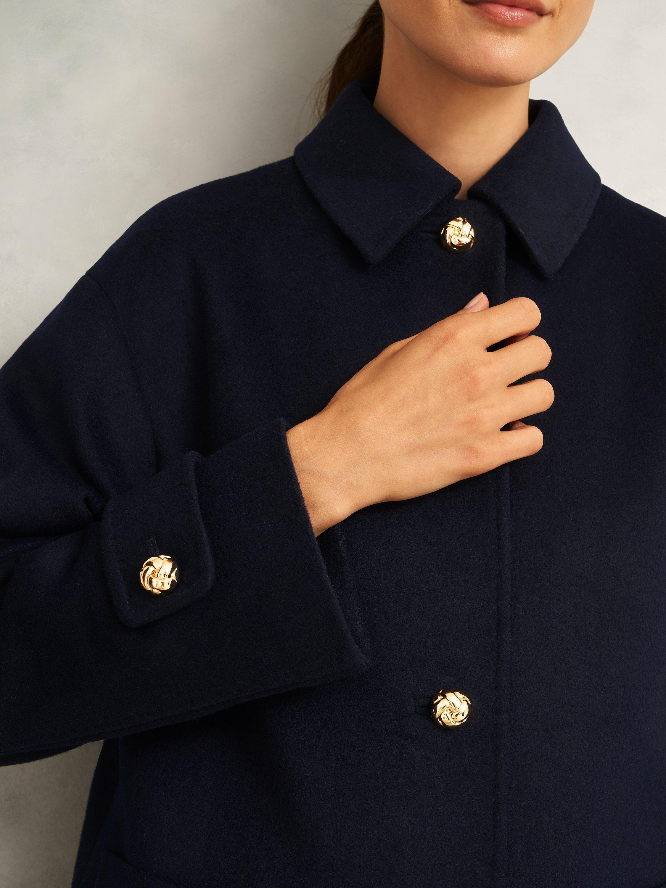 Product image 3 of 5, which shows Hobbs Erin Coat, Navy, 18