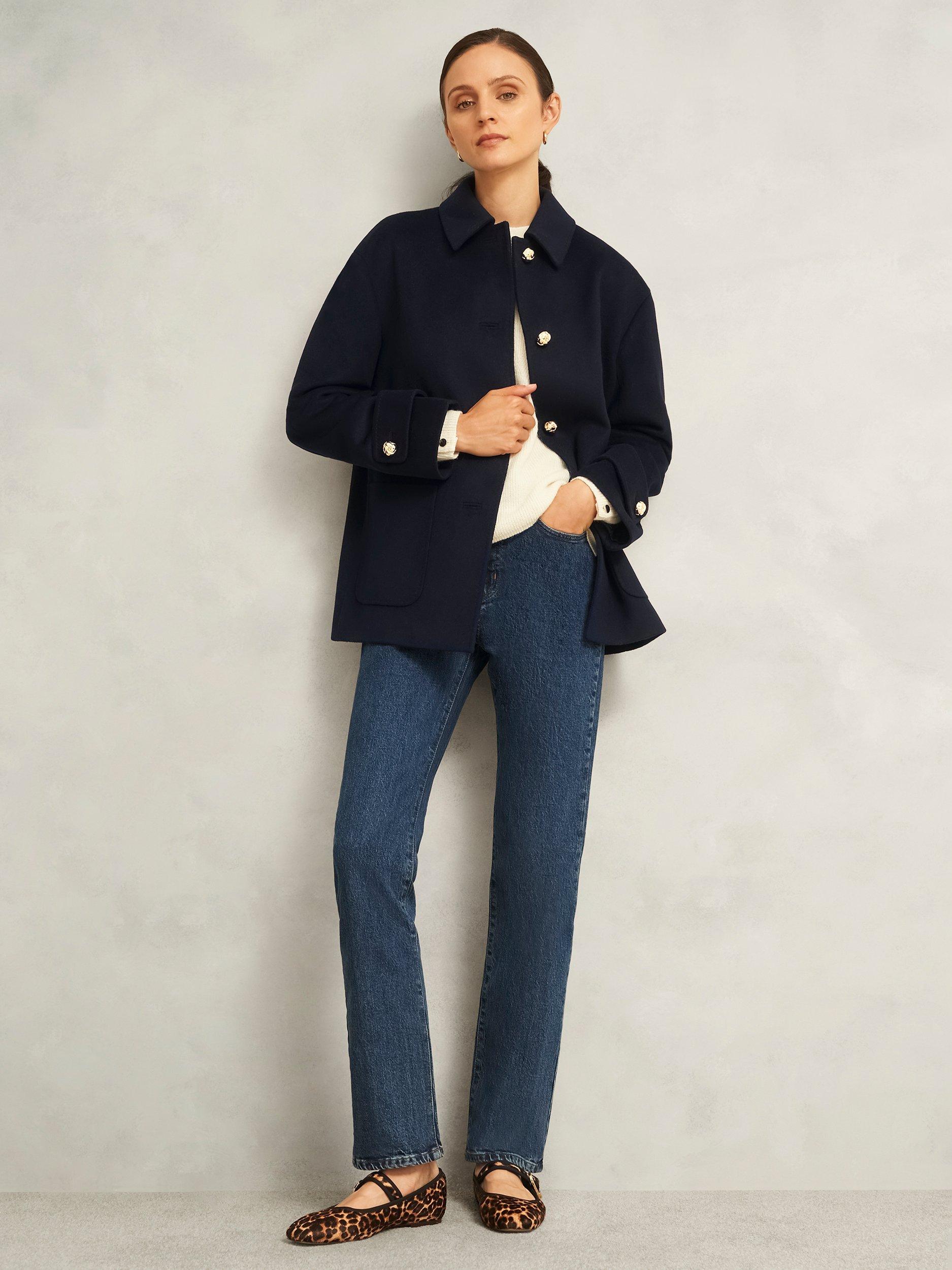 Product image 5 of 5, which shows Hobbs Erin Coat, Navy, 18
