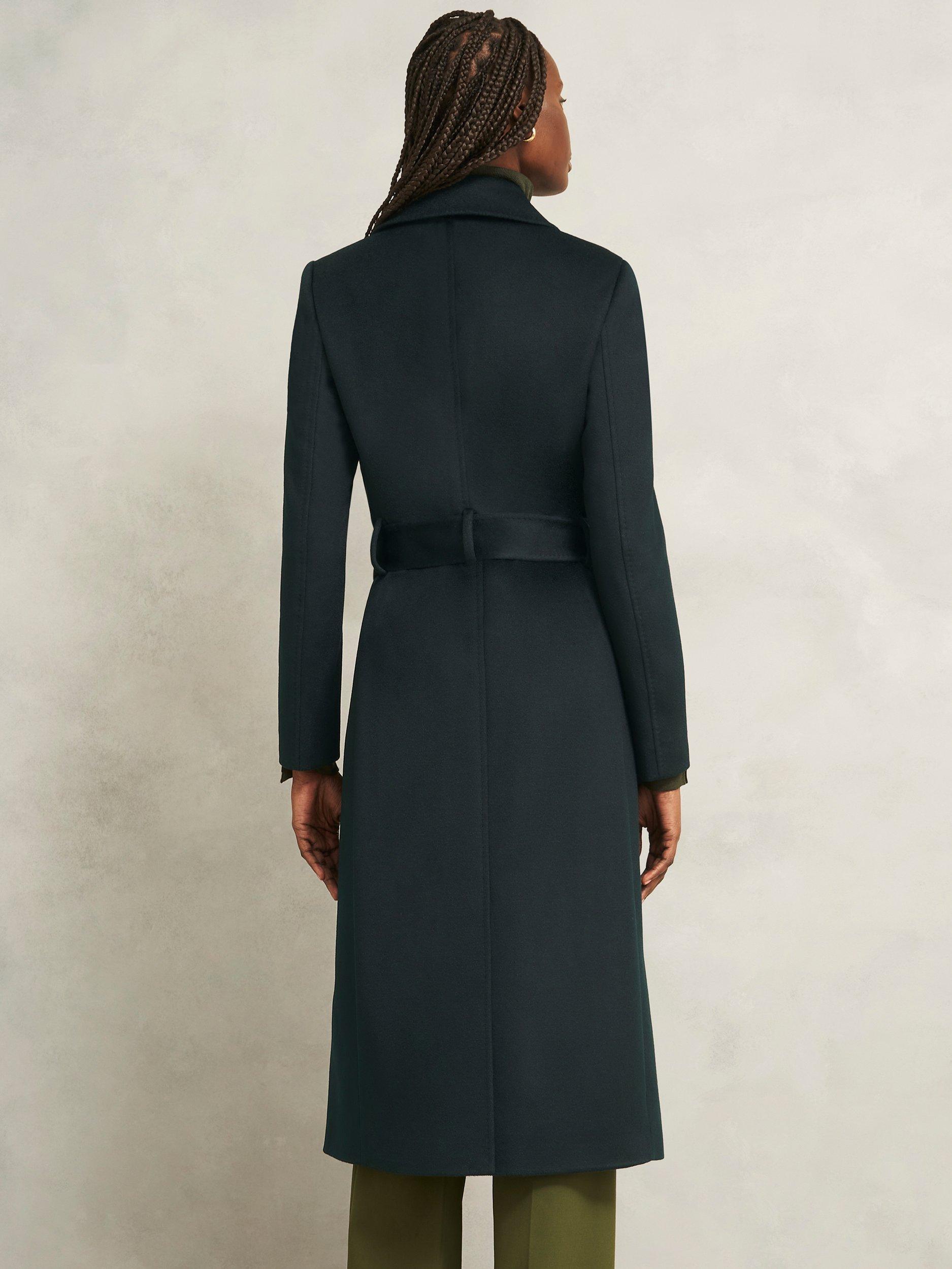 Product image 2 of 5, which shows Hobbs Petite Livia Wool Coat, Dark Green, 14