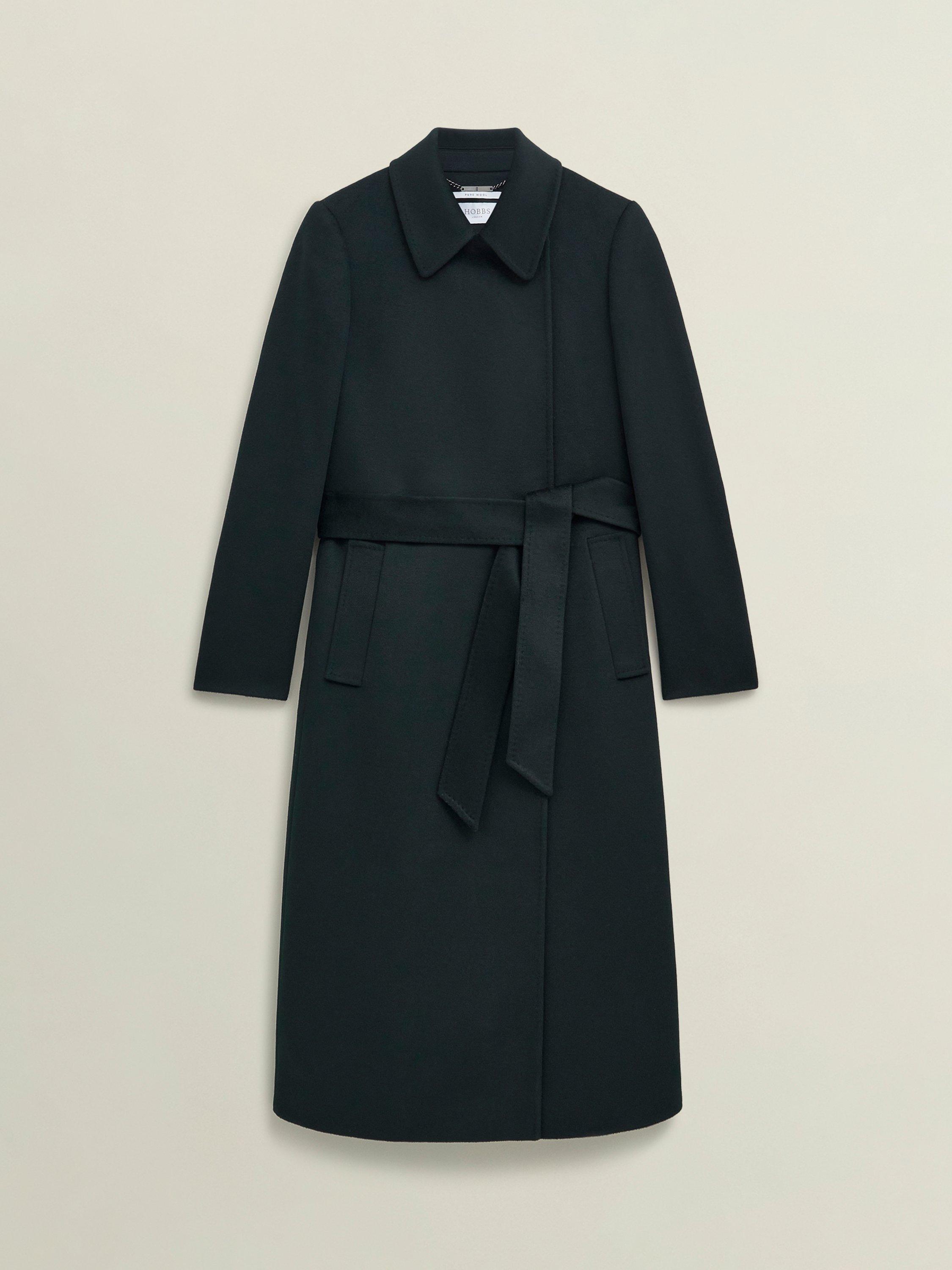 Product image 4 of 5, which shows Hobbs Petite Livia Wool Coat, Dark Green, 14