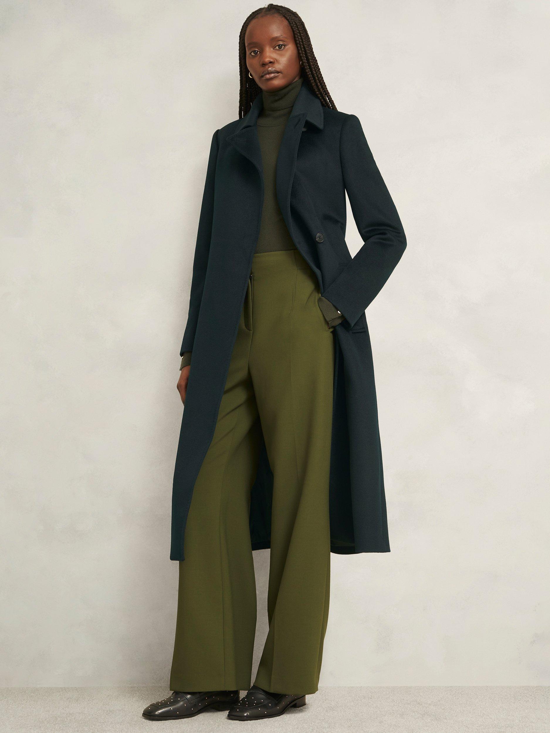 Product image 5 of 5, which shows Hobbs Petite Livia Wool Coat, Dark Green, 14