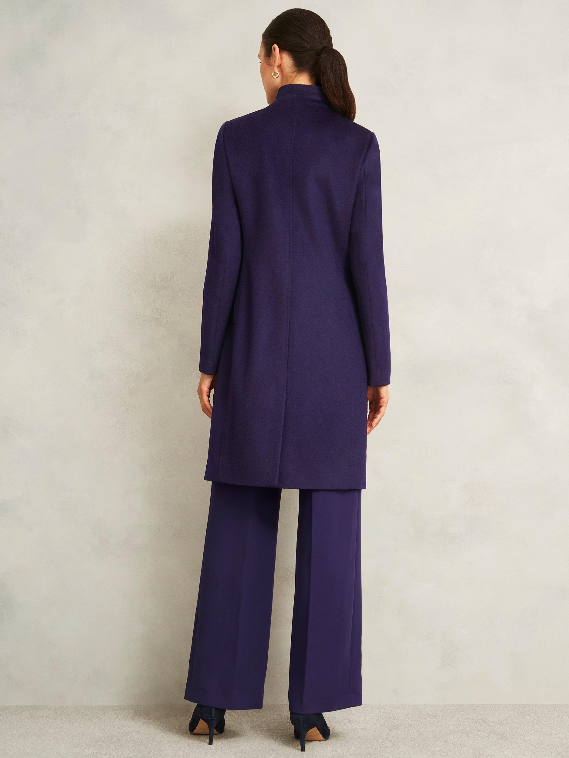 Product image 2 of 7, which shows Hobbs Taylor Wool Coat, Dark Purple, 8