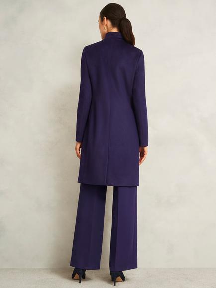 Hobbs Taylor Wool Coat, Dark Purple - view 2, Dark Purple