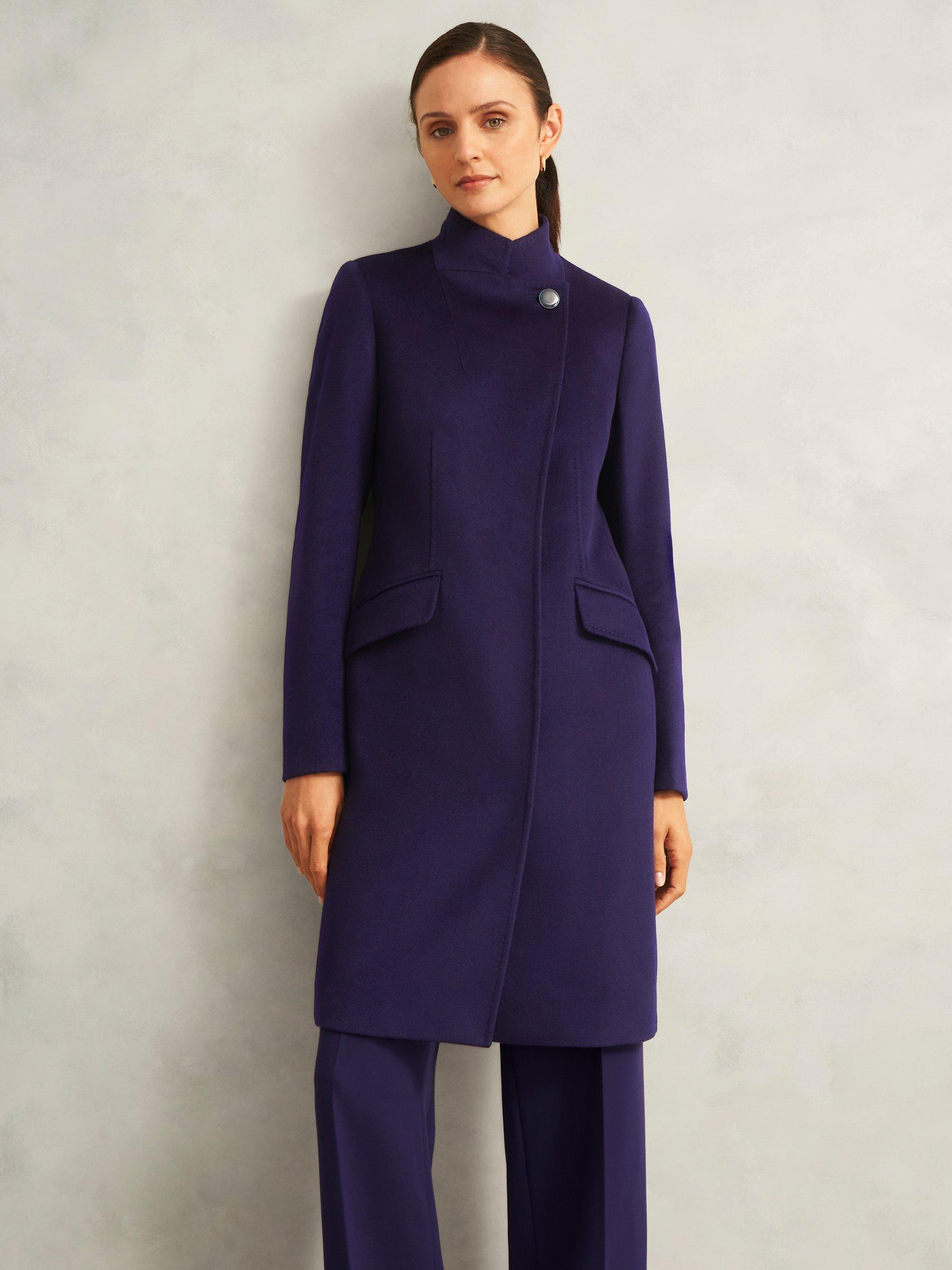 Product image 5 of 7, which shows Hobbs Taylor Wool Coat, Dark Purple, 8