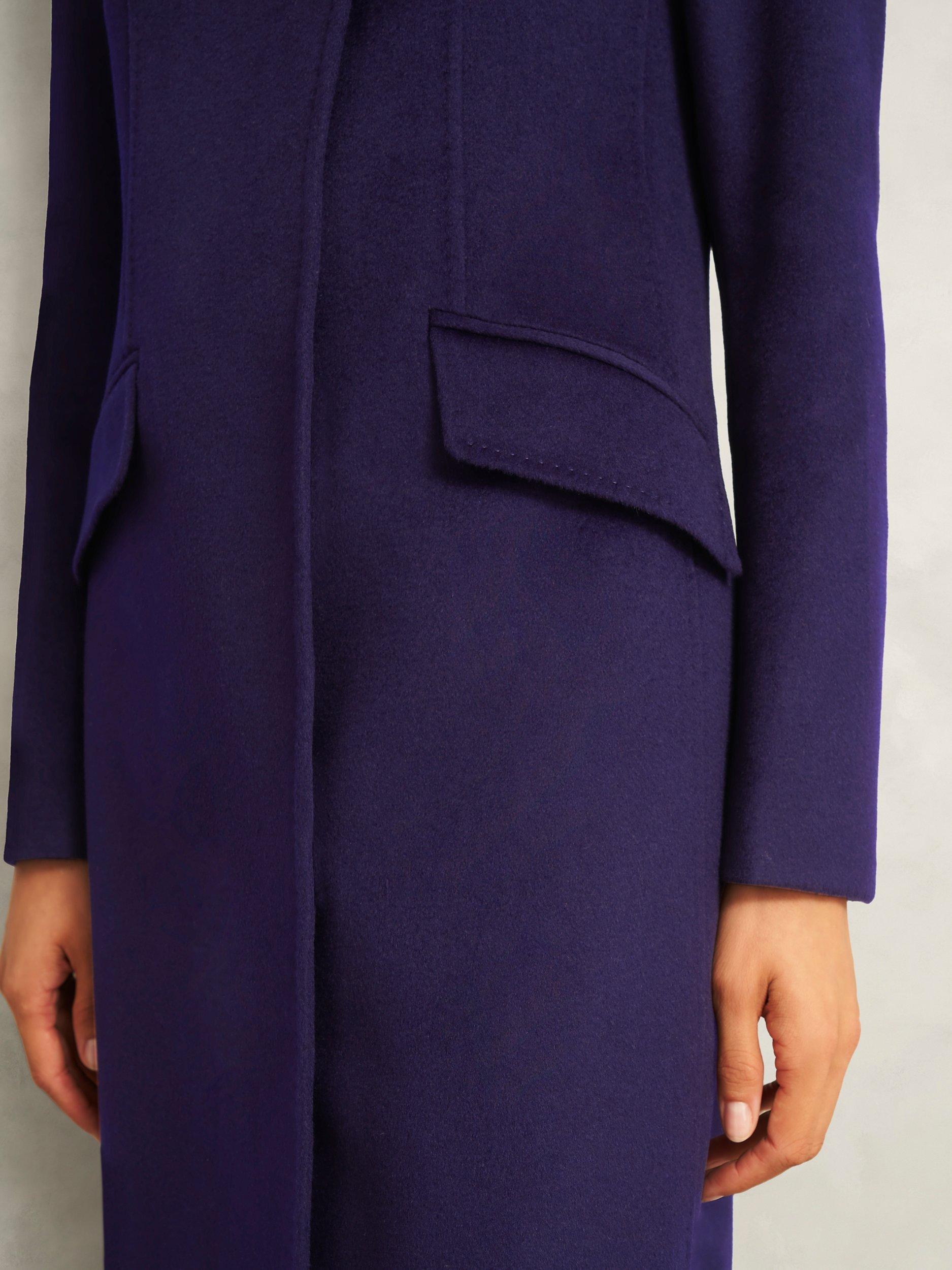 Product image 7 of 7, which shows Hobbs Taylor Wool Coat, Dark Purple, 8
