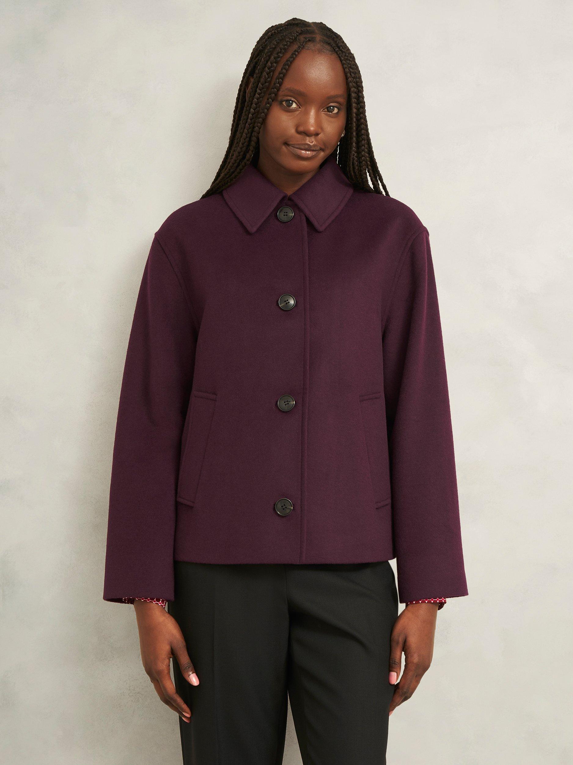 Product image 1 of 6, which shows Hobbs Zoe Coat, Mid Purple, 8