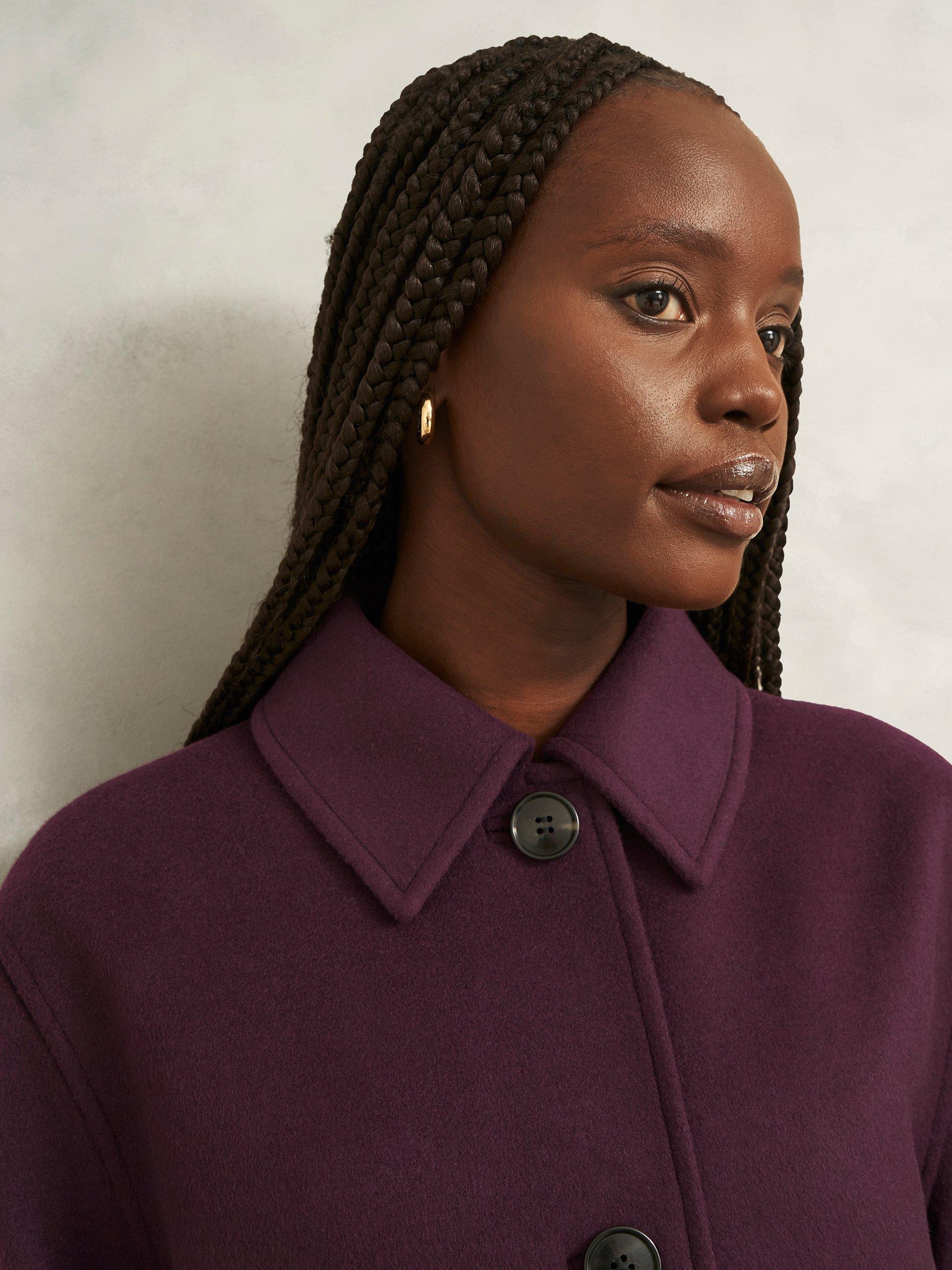 Product image 3 of 6, which shows Hobbs Zoe Coat, Mid Purple, 8
