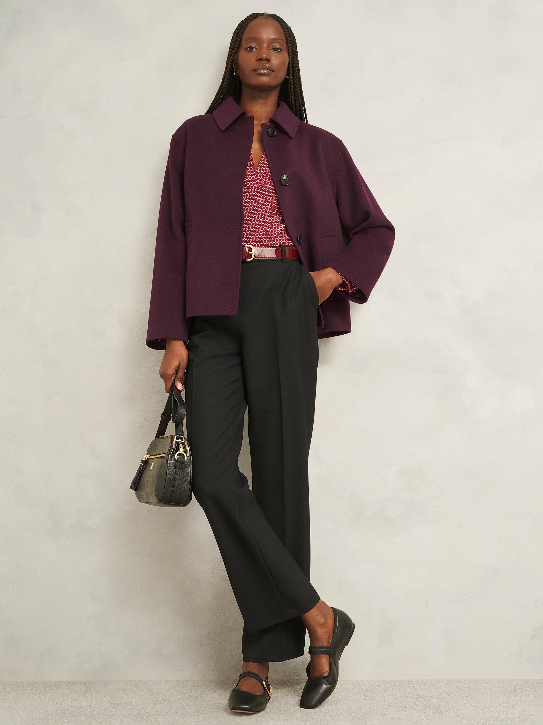 Product image 5 of 6, which shows Hobbs Zoe Coat, Mid Purple, 8