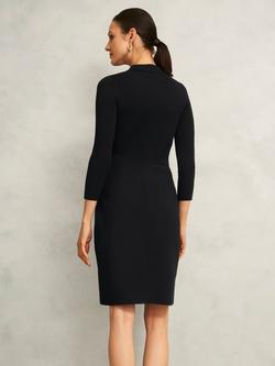 Hobbs Blanche Knitted Dress, Black - view 2, Black