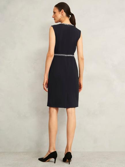 Hobbs Joyce Tweed Trim Shift Dress, Black/Multi - view 2, Black/Multi