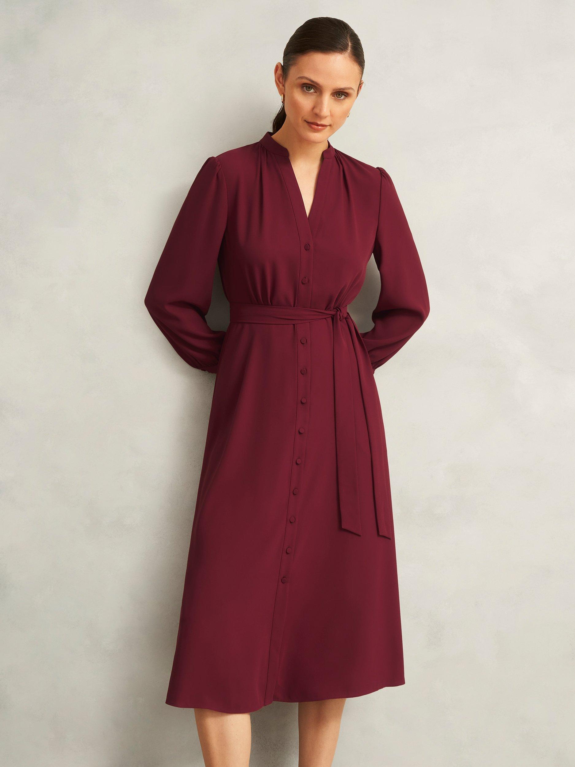 Product image 5 of 7, which shows Hobbs Peony Dress, Red, 10