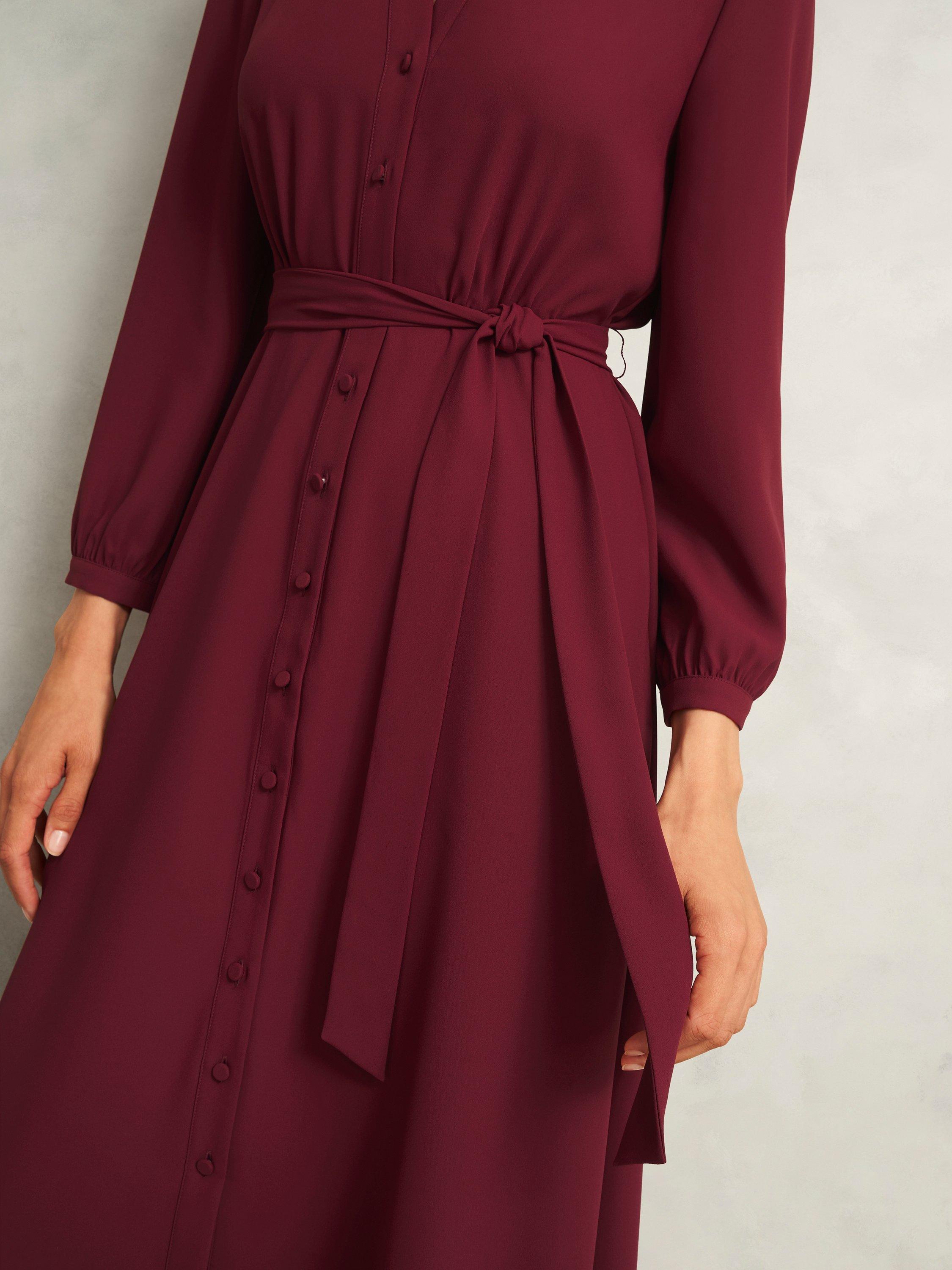 Product image 7 of 7, which shows Hobbs Peony Dress, Red, 10