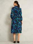 Hobbs Petite Alis Ribbon Print Shirt Dress, Blue/Multi