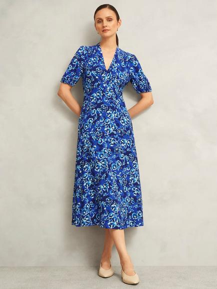 Hobbs Sidonie Dress, Blue/Multi, Blue/Multi