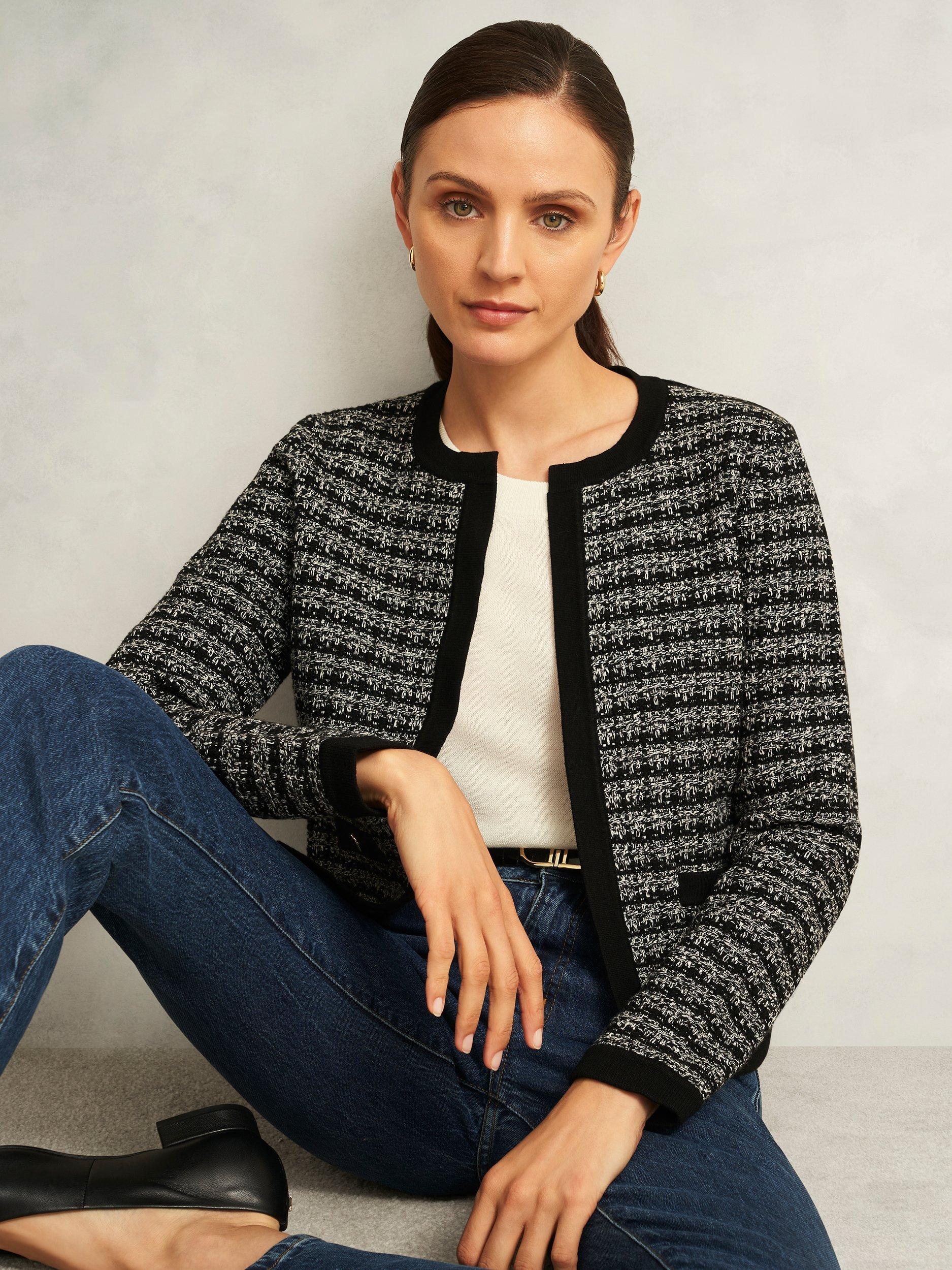 Product image 1 of 5, which shows Hobbs Audra Tweed Trim Jacket, Multi, S
