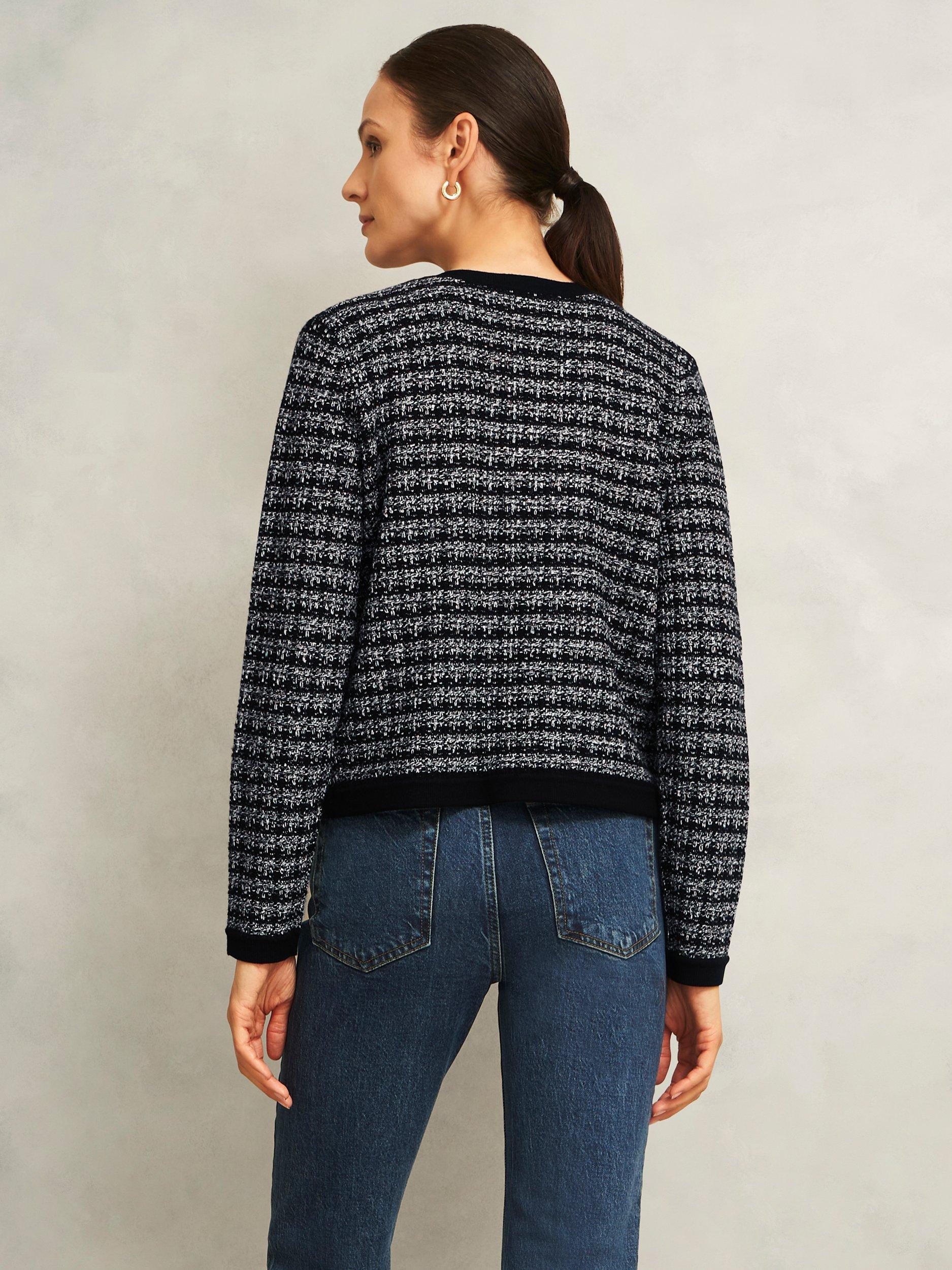 Product image 2 of 5, which shows Hobbs Audra Tweed Trim Jacket, Multi, S