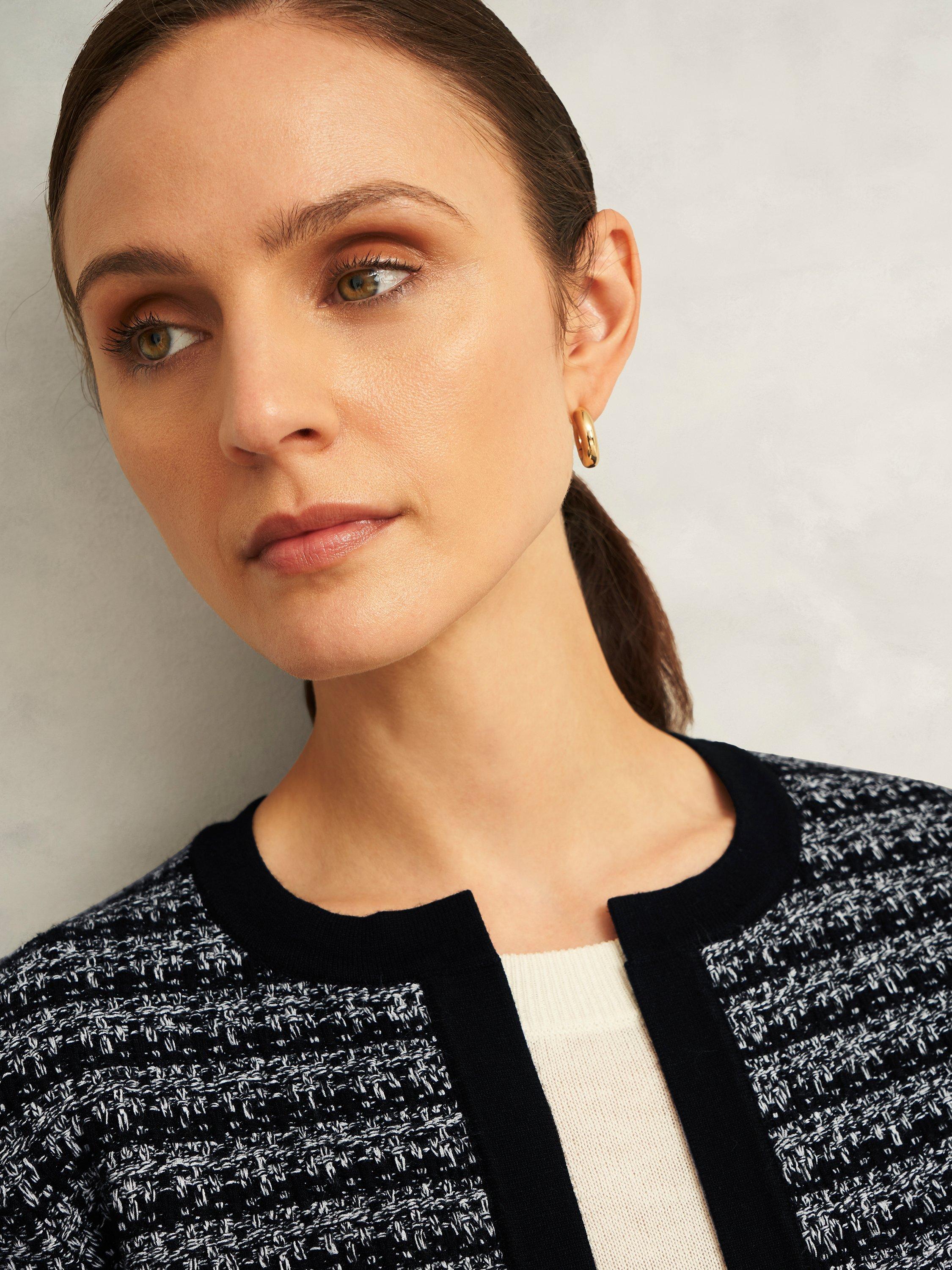 Product image 3 of 5, which shows Hobbs Audra Tweed Trim Jacket, Multi, S