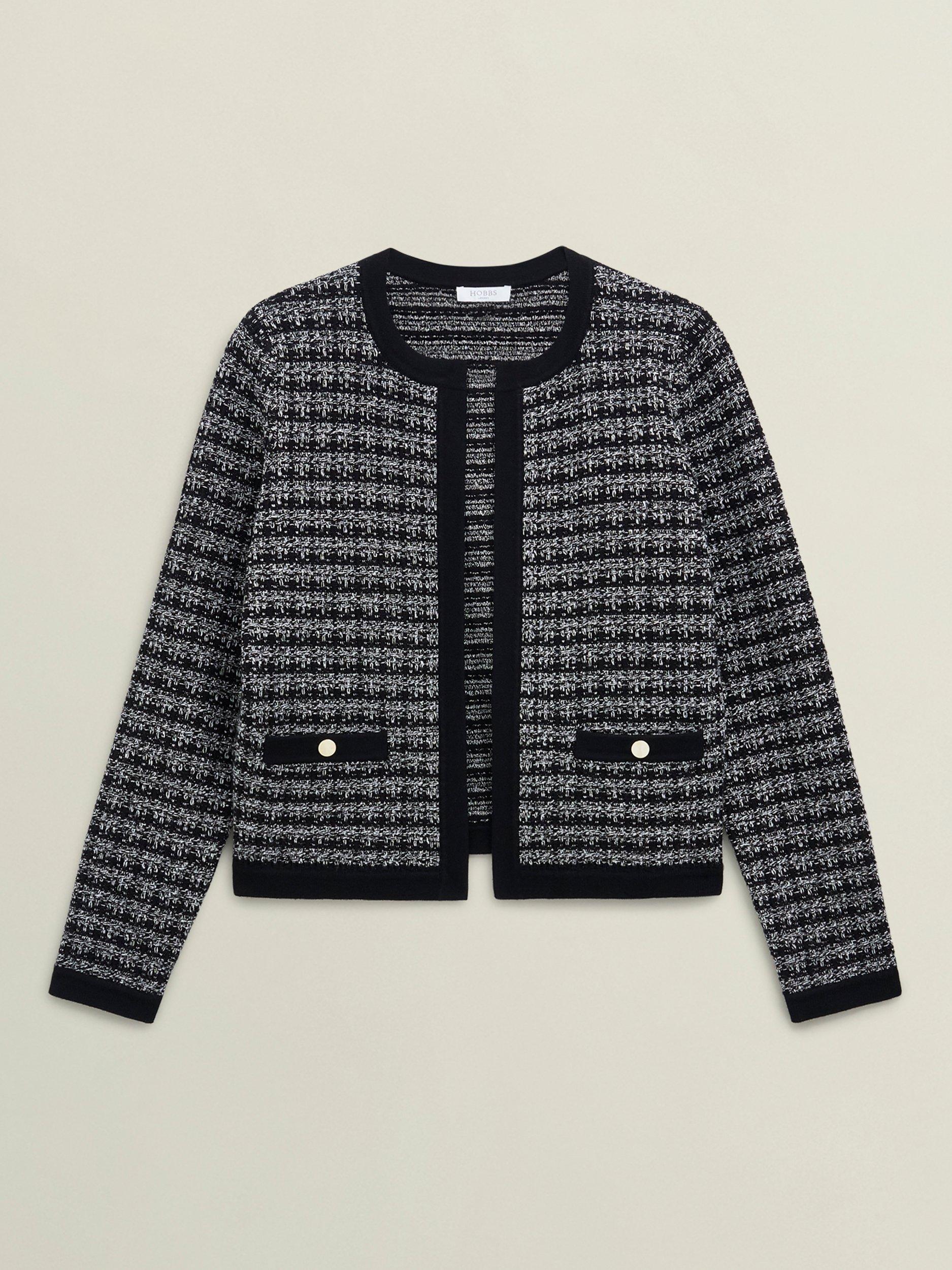 Product image 4 of 5, which shows Hobbs Audra Tweed Trim Jacket, Multi, S