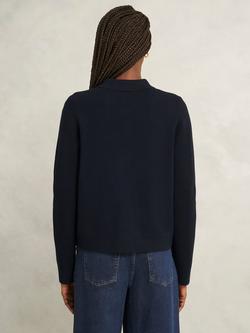 Hobbs Christa Knitted Jacket, Navy - view 2, Navy
