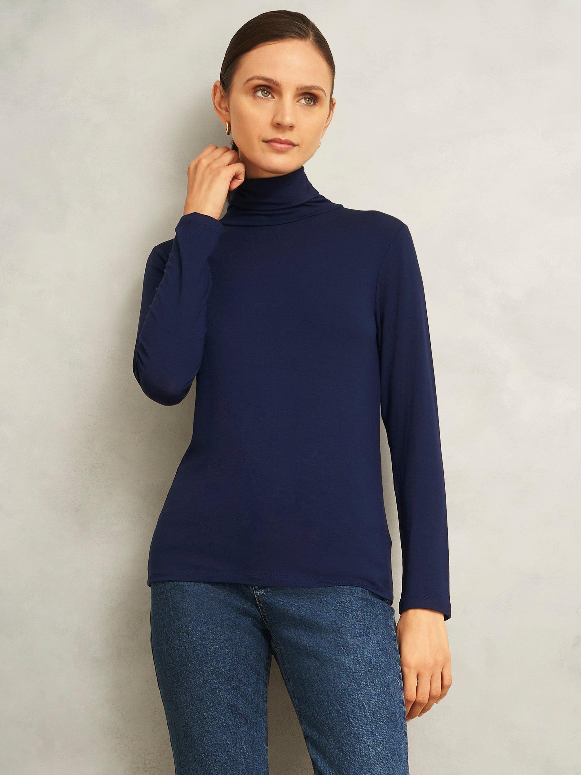 Hobbs Mischa Roll Neck Jersey Shirt