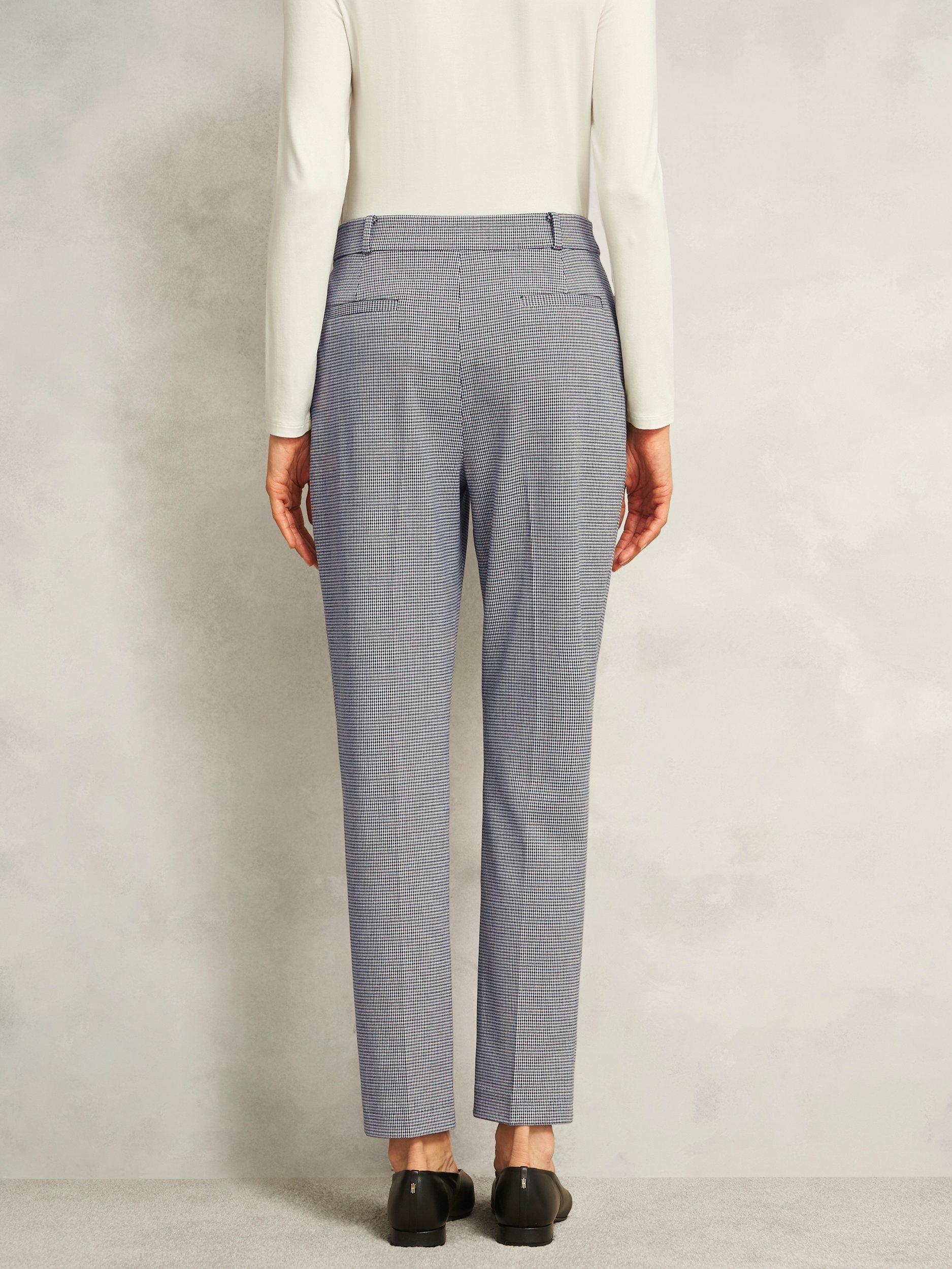 Product image 2 of 6, which shows Hobbs Moira Houndstooth Trousers, Black/Multi, 6