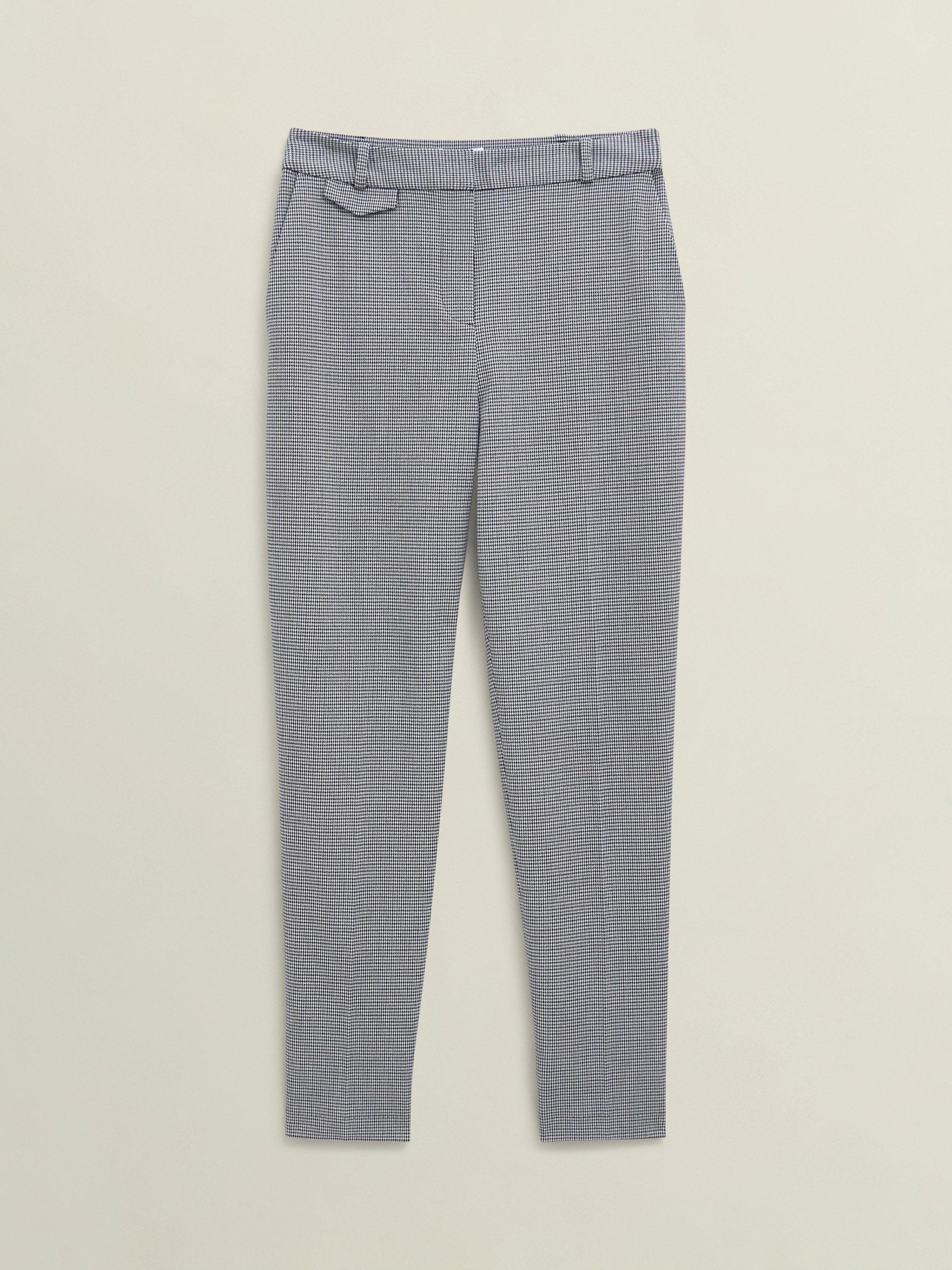 Product image 4 of 6, which shows Hobbs Moira Houndstooth Trousers, Black/Multi, 6