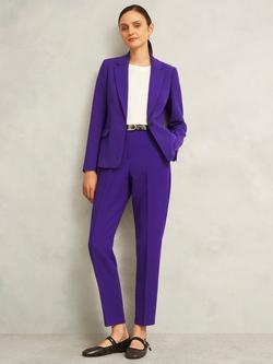 Hobbs Sami Tapered Tailored Trousers, Purple, Purple