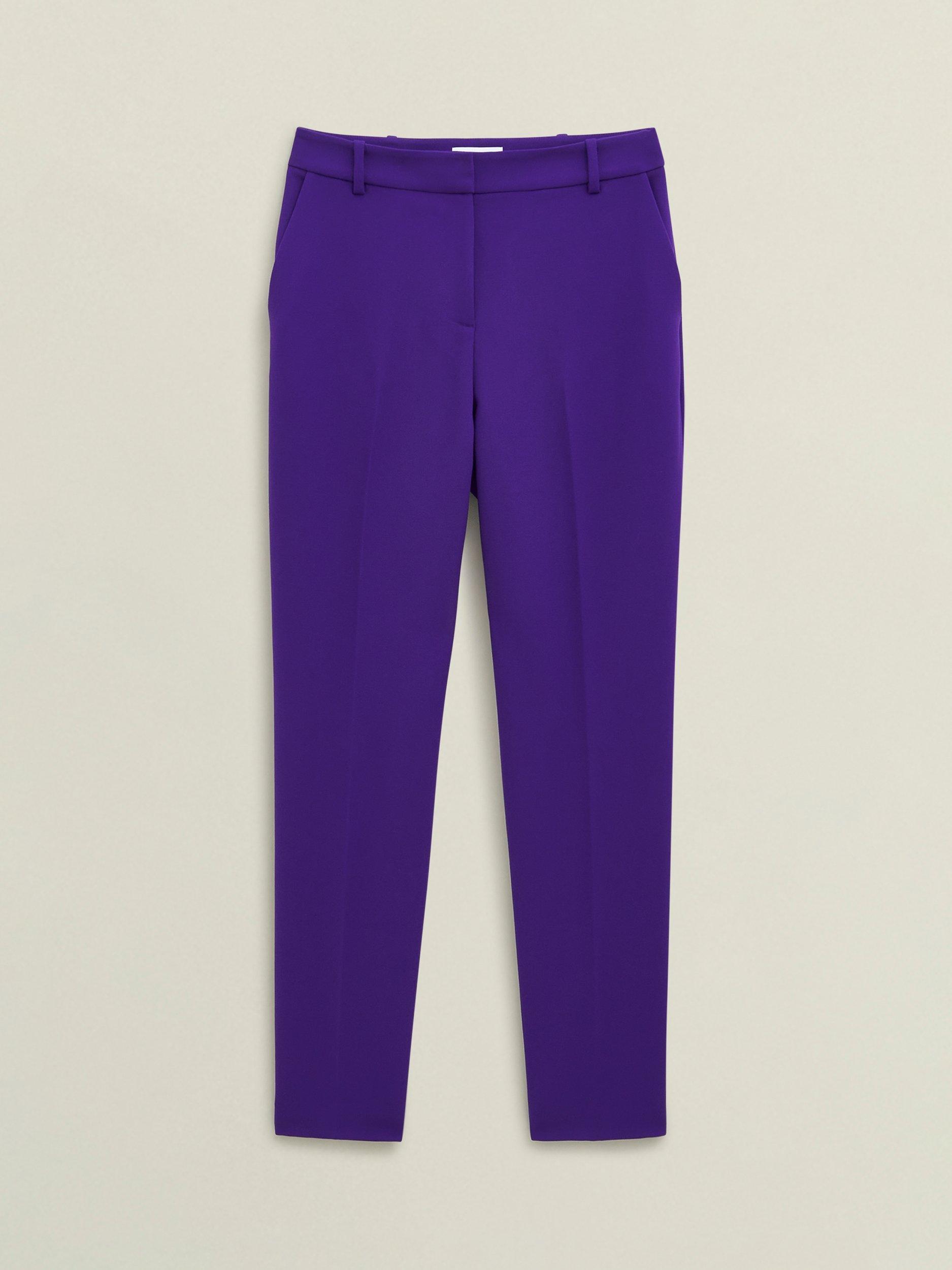 Product image 4 of 5, which shows Hobbs Sami Tapered Tailored Trousers, Purple, 10