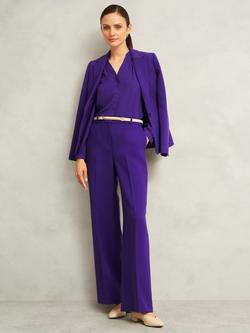 Hobbs Sami Wide Leg Trousers, Purple, Purple
