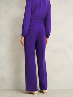 Hobbs Sami Wide Leg Trousers, Purple - view 2, Purple