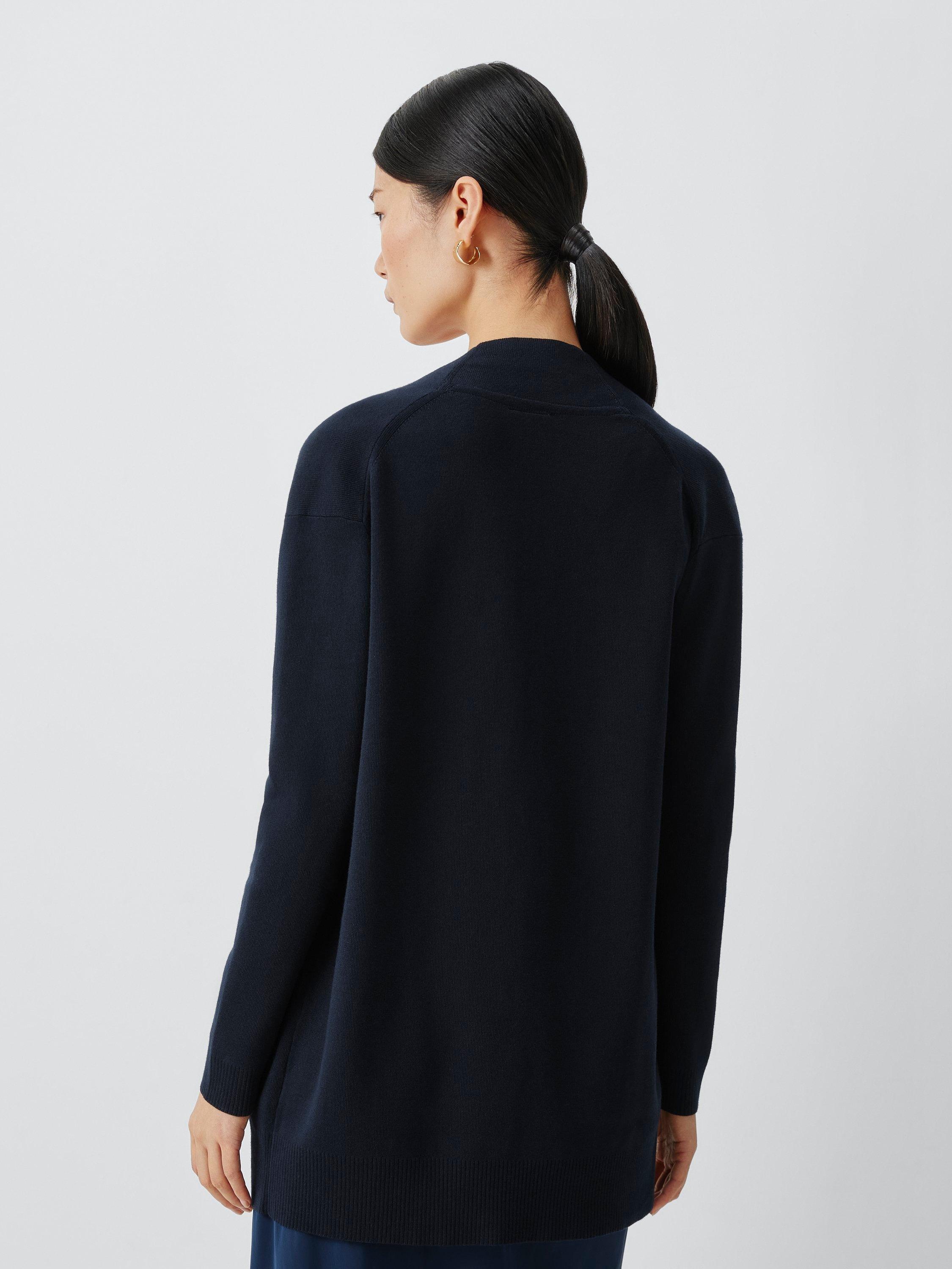 Product image 6 of 6, which shows John Lewis Edge to Edge Cotton Blend Cardigan, Navy, 8