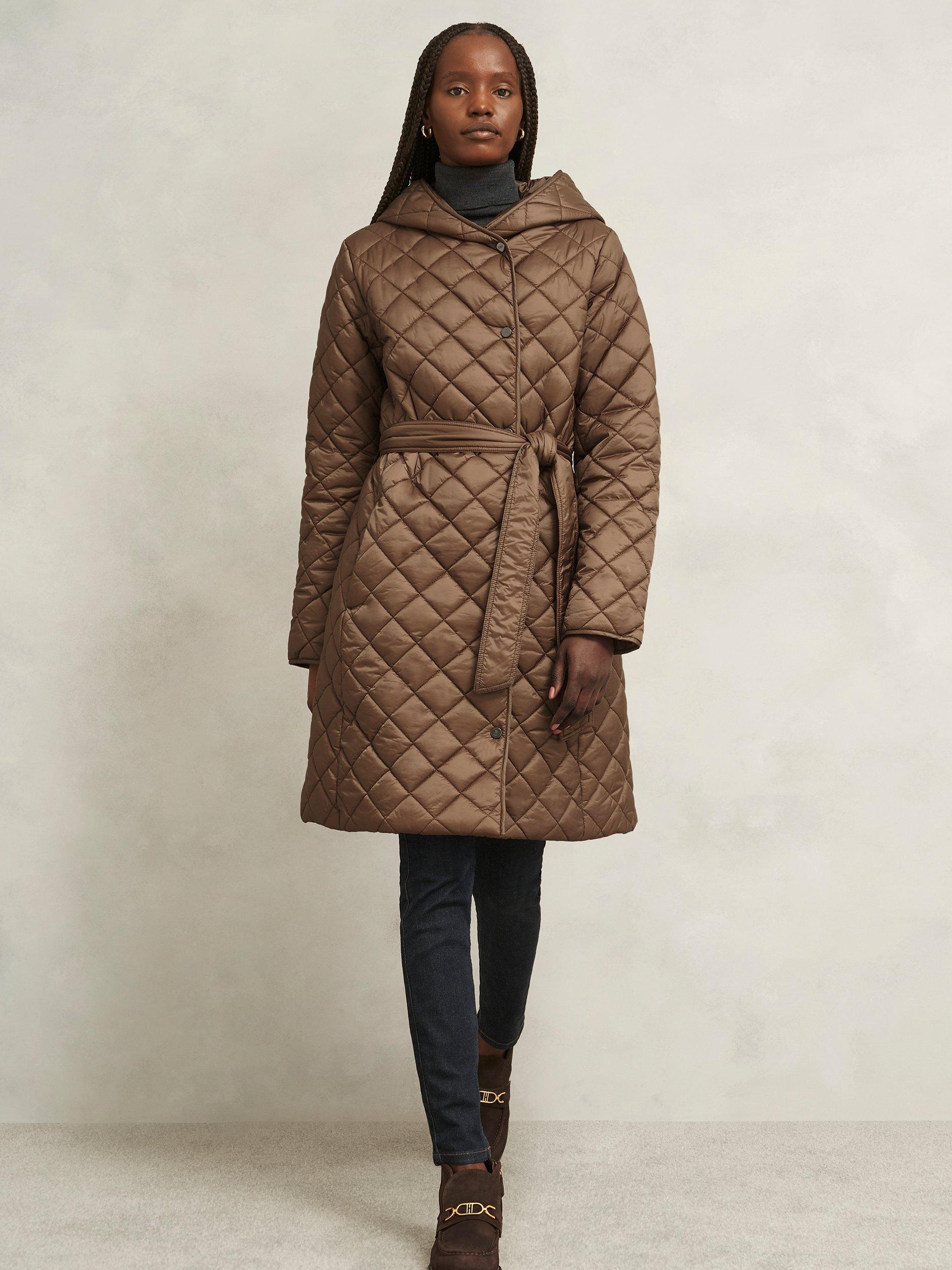 Product image 1 of 7, which shows Hobbs Ines Longline Puffer Jacket, Brown, 10