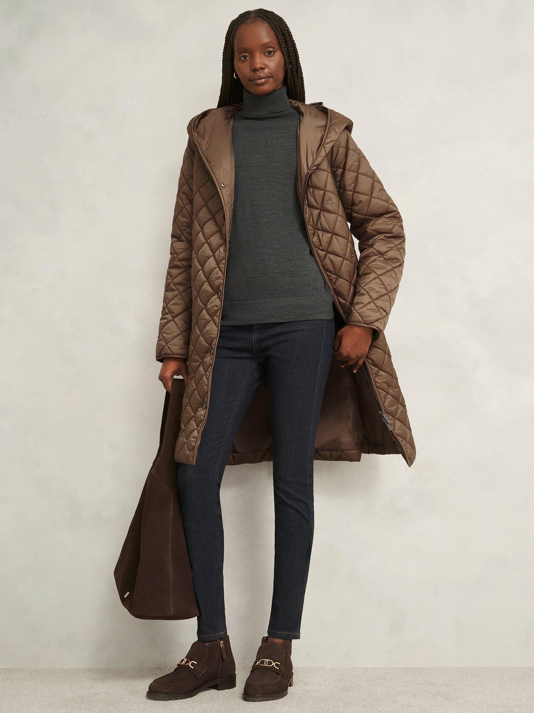 Product image 7 of 7, which shows Hobbs Ines Longline Puffer Jacket, Brown, 10