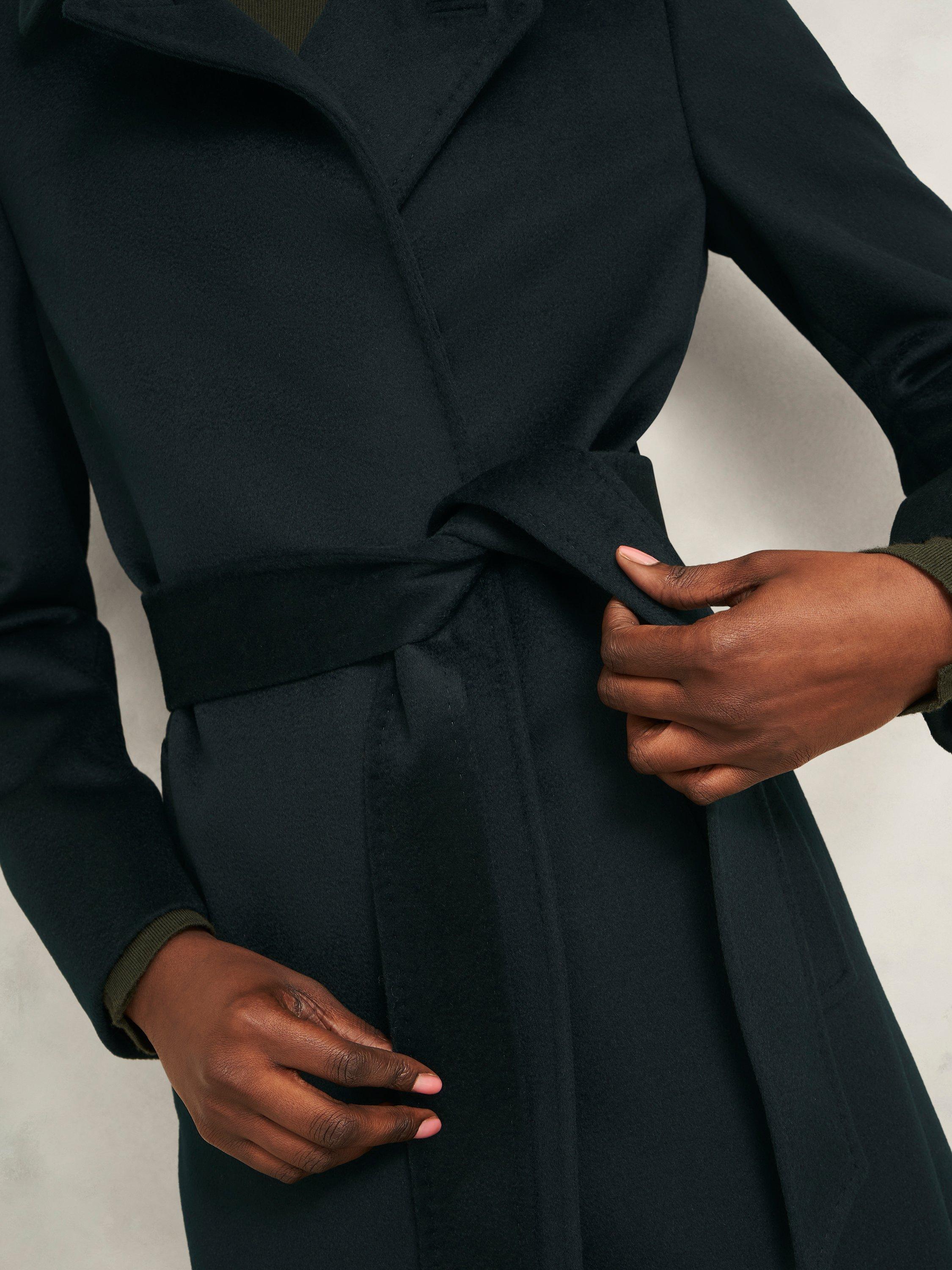 Product image 3 of 7, which shows Hobbs Livia Wool Coat, Dark Green, 10