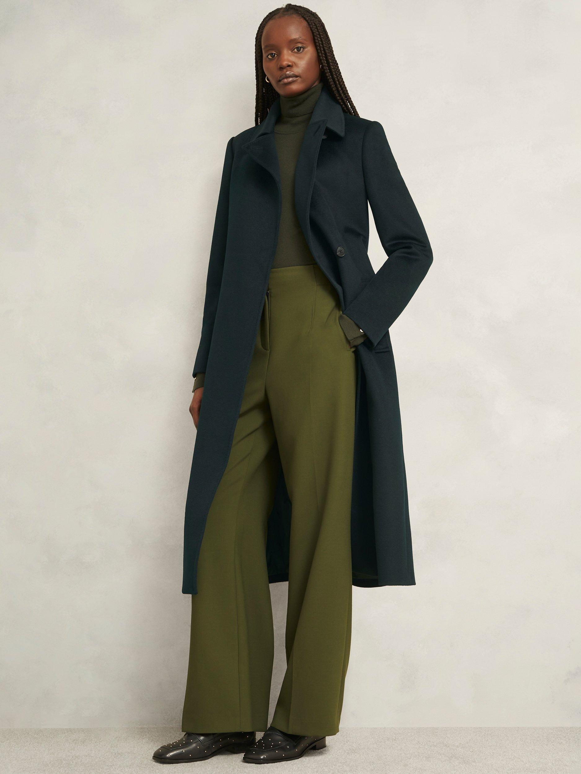 Product image 5 of 7, which shows Hobbs Livia Wool Coat, Dark Green, 10