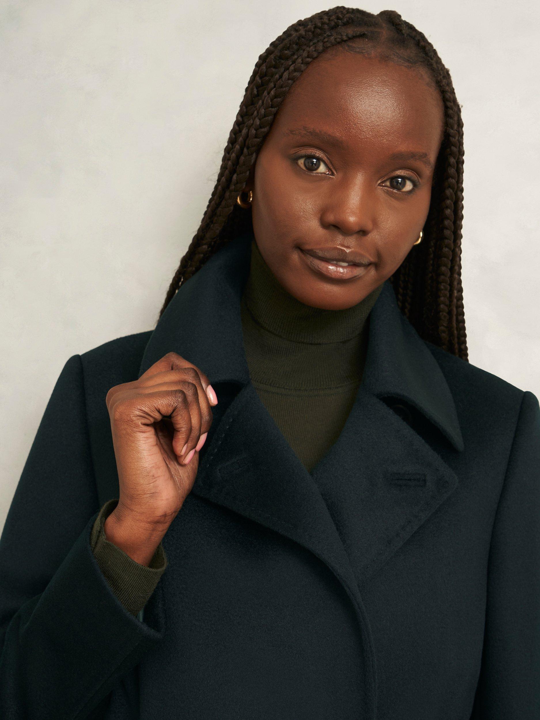 Product image 6 of 7, which shows Hobbs Livia Wool Coat, Dark Green, 10