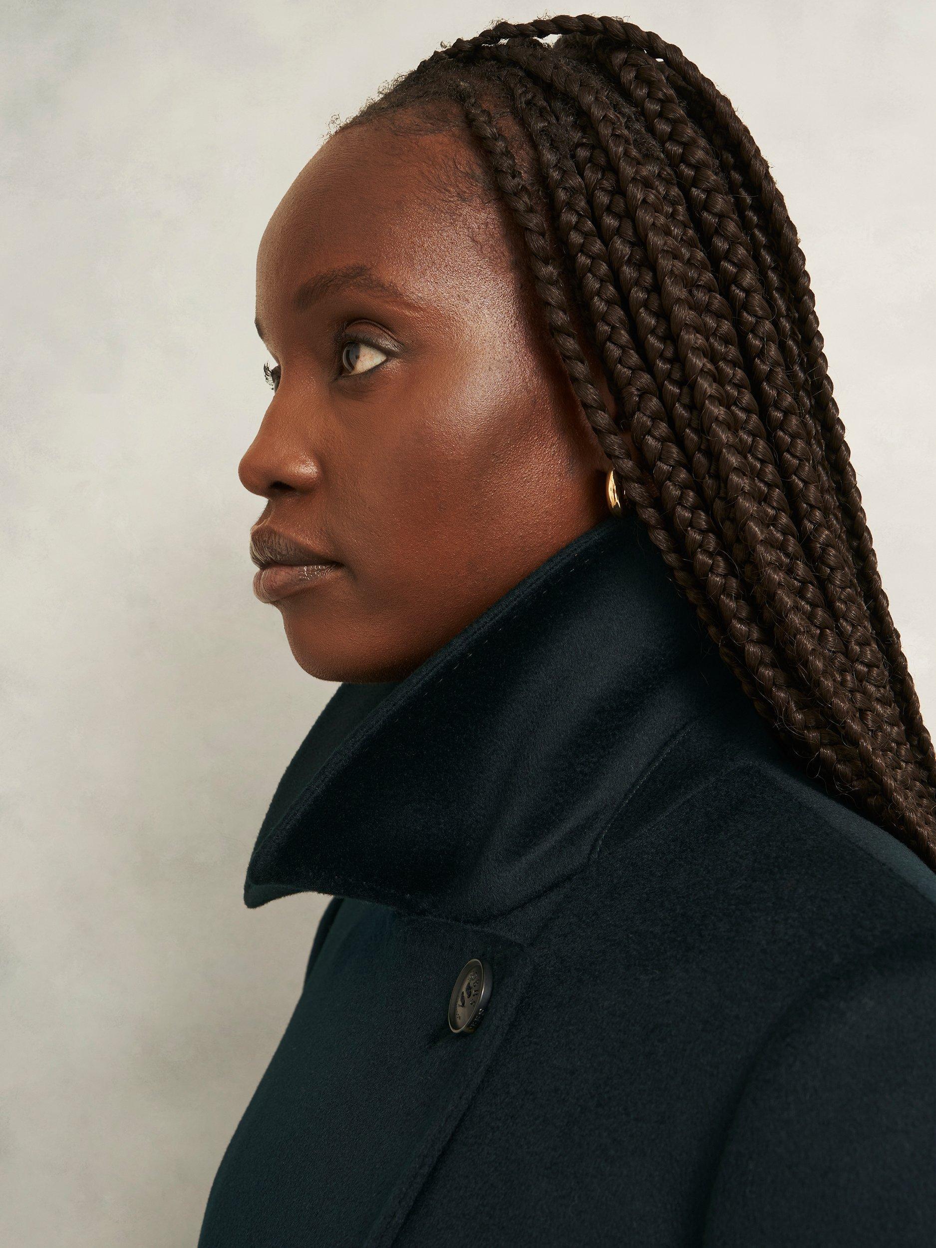 Product image 7 of 7, which shows Hobbs Livia Wool Coat, Dark Green, 10