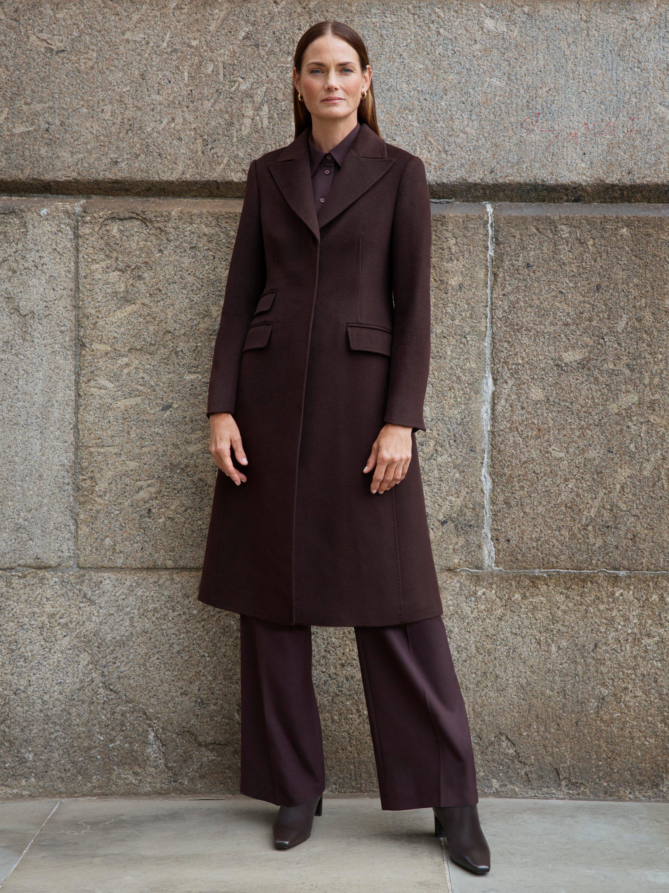 Product image 1 of 6, which shows Hobbs Maeva Pure Wool Coat, Brown, 16
