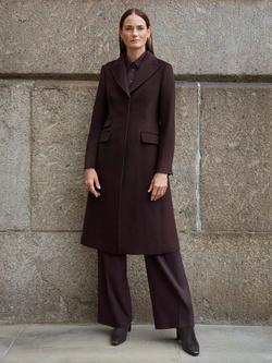 Hobbs Maeva Pure Wool Coat, Brown, Brown
