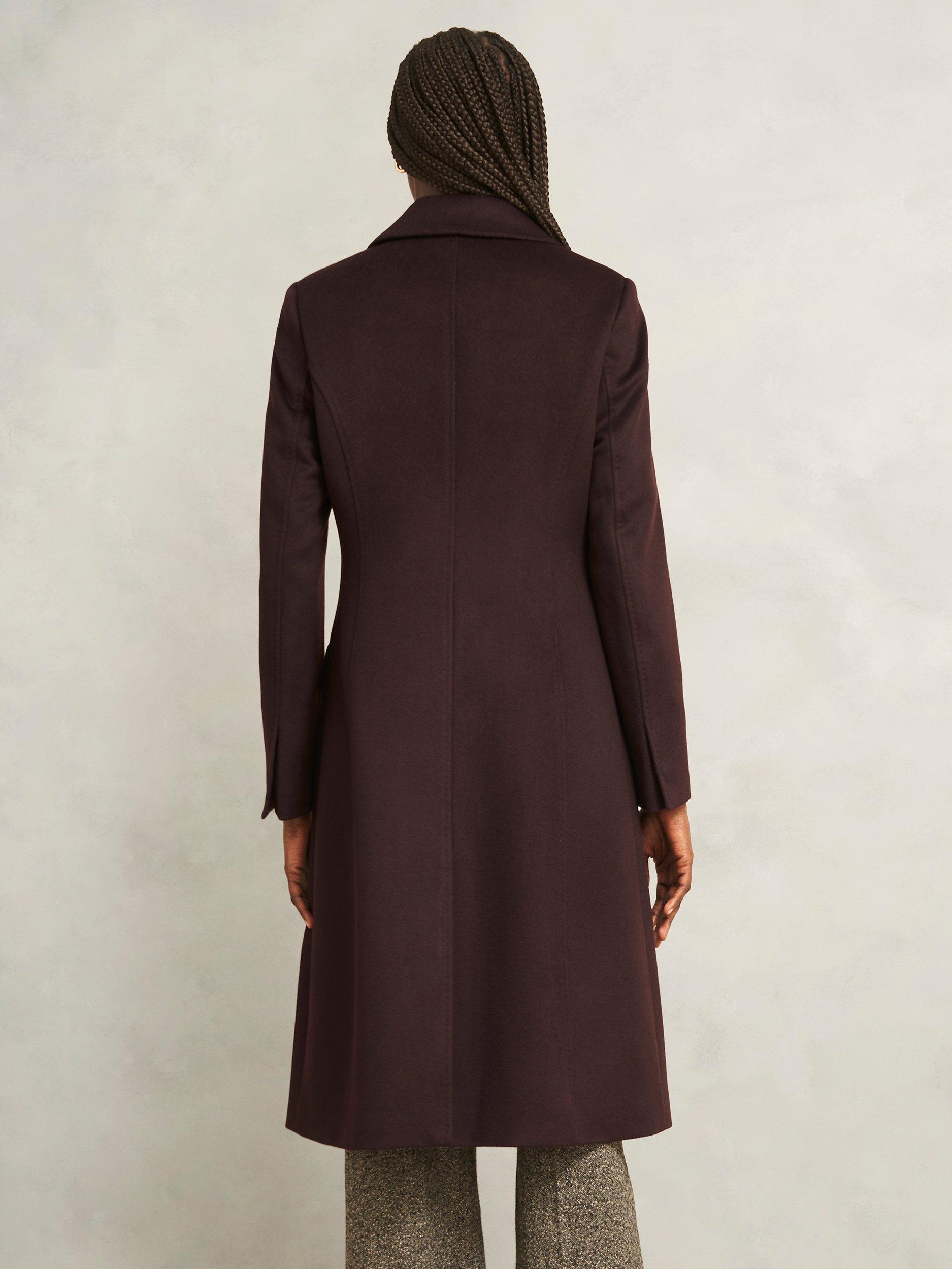 Product image 4 of 6, which shows Hobbs Maeva Pure Wool Coat, Brown, 16