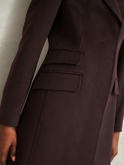 Hobbs Maeva Pure Wool Coat, Brown - view 2, Brown