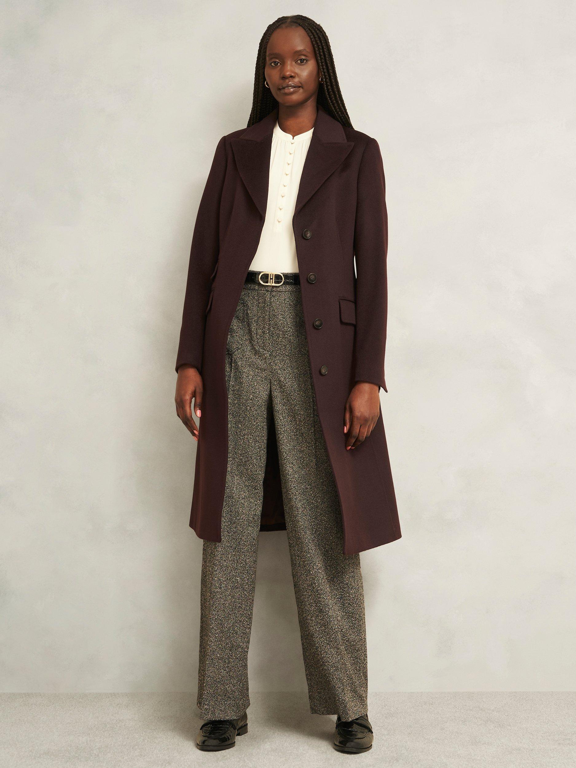 Product image 5 of 6, which shows Hobbs Maeva Pure Wool Coat, Brown, 16