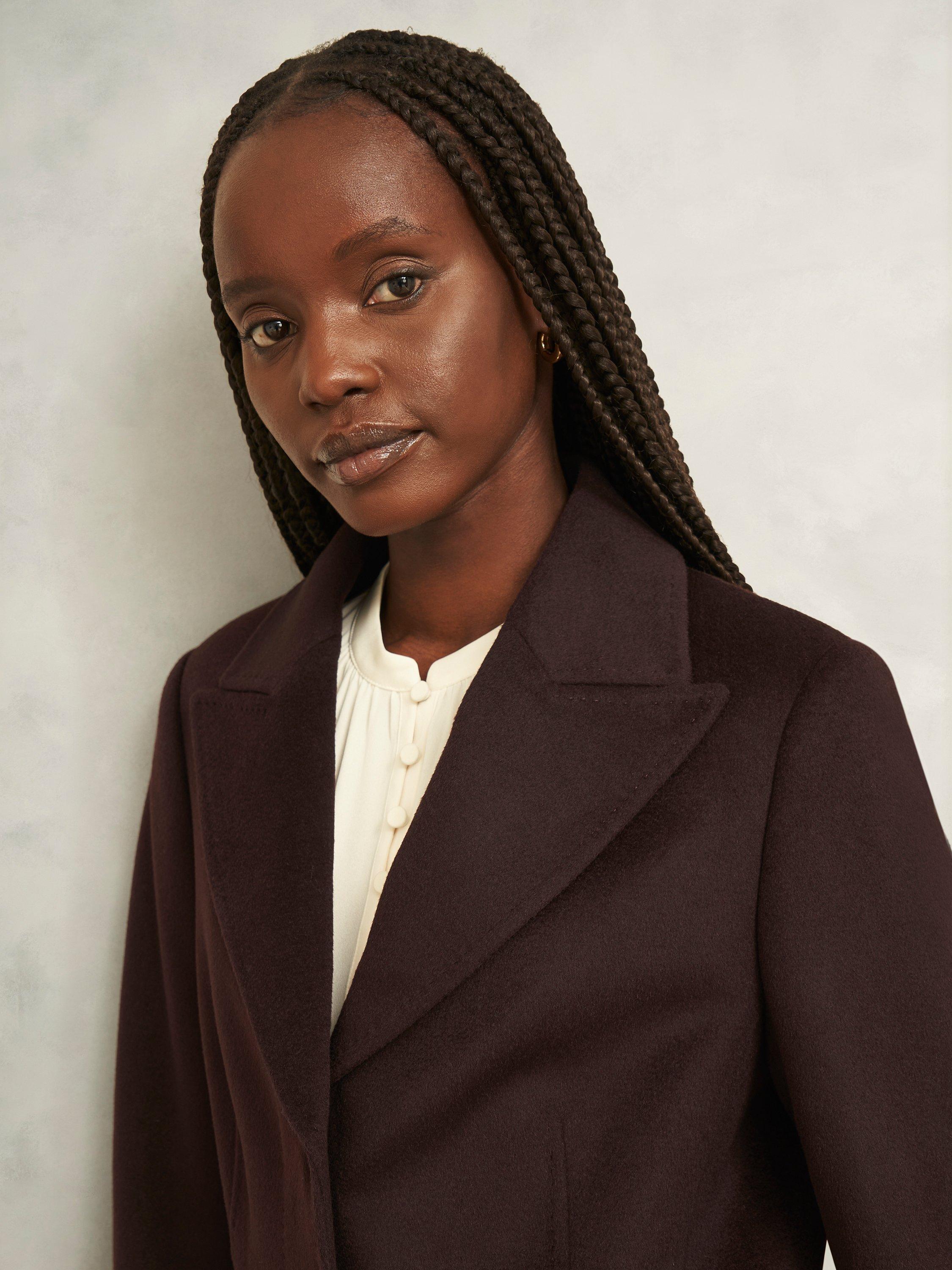 Product image 6 of 6, which shows Hobbs Maeva Pure Wool Coat, Brown, 16