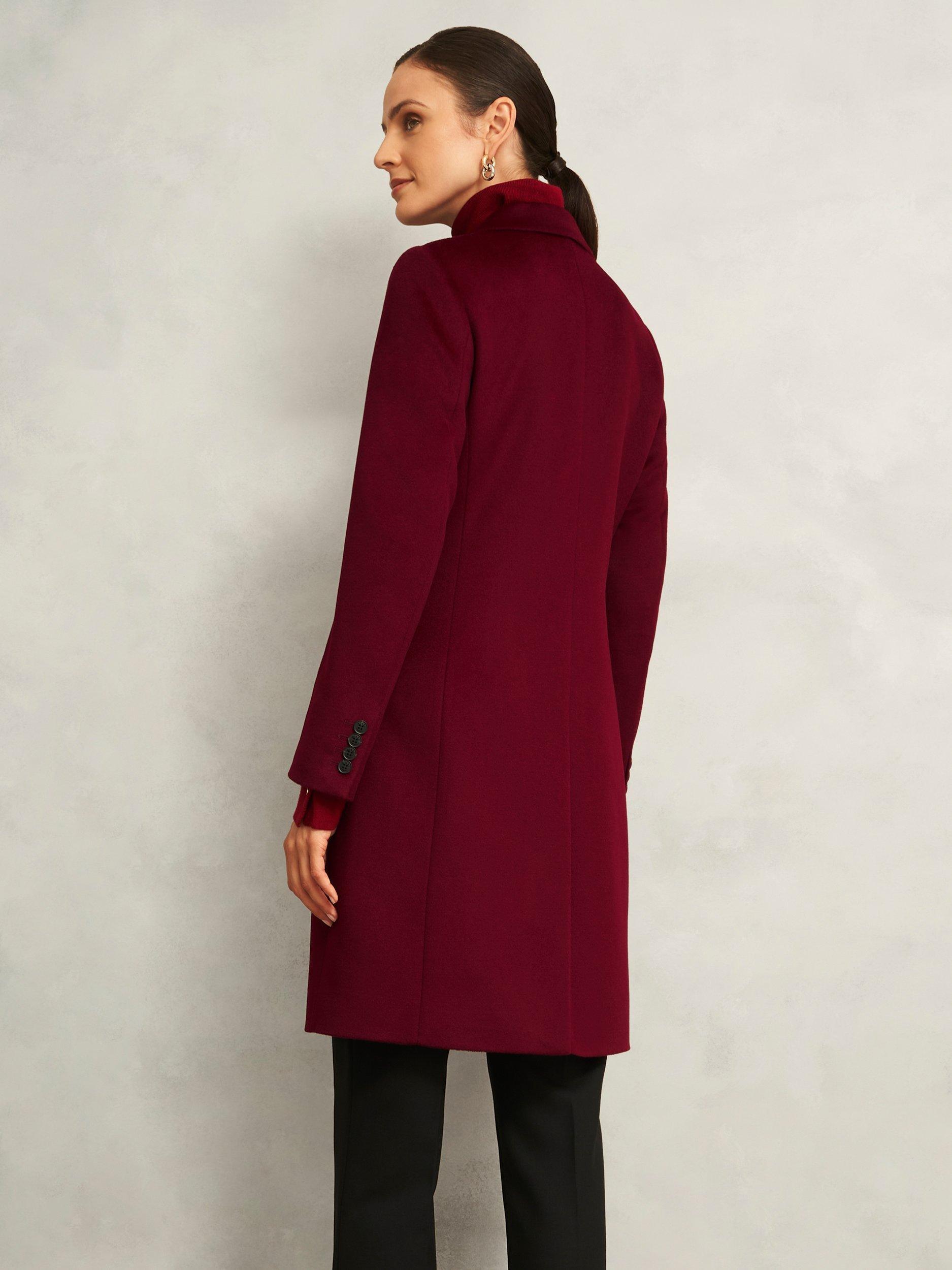 Product image 2 of 5, which shows Hobbs Petite Cavendish Pure Wool Coat, Red, 22