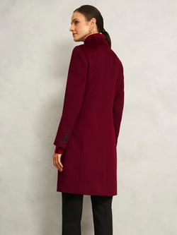 Hobbs Petite Cavendish Pure Wool Coat, Red - view 2, Red