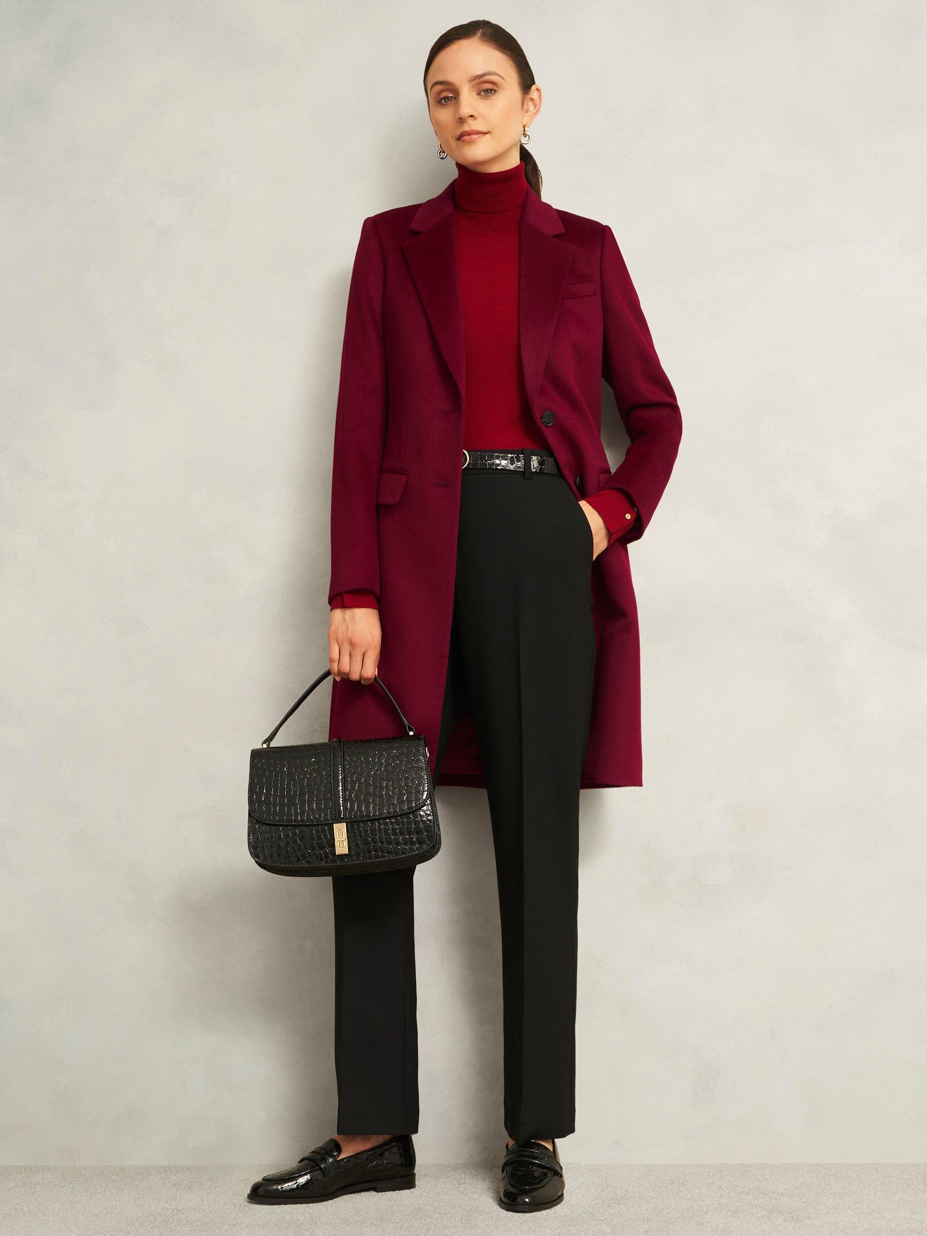 Product image 5 of 5, which shows Hobbs Petite Cavendish Pure Wool Coat, Red, 22