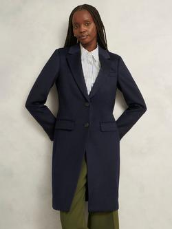 Hobbs Petite Cavendish Pure Wool Coat, Navy, Navy