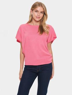 Saint Tropez Mila Short Sleeve Jumper, Fruit Dove Melange